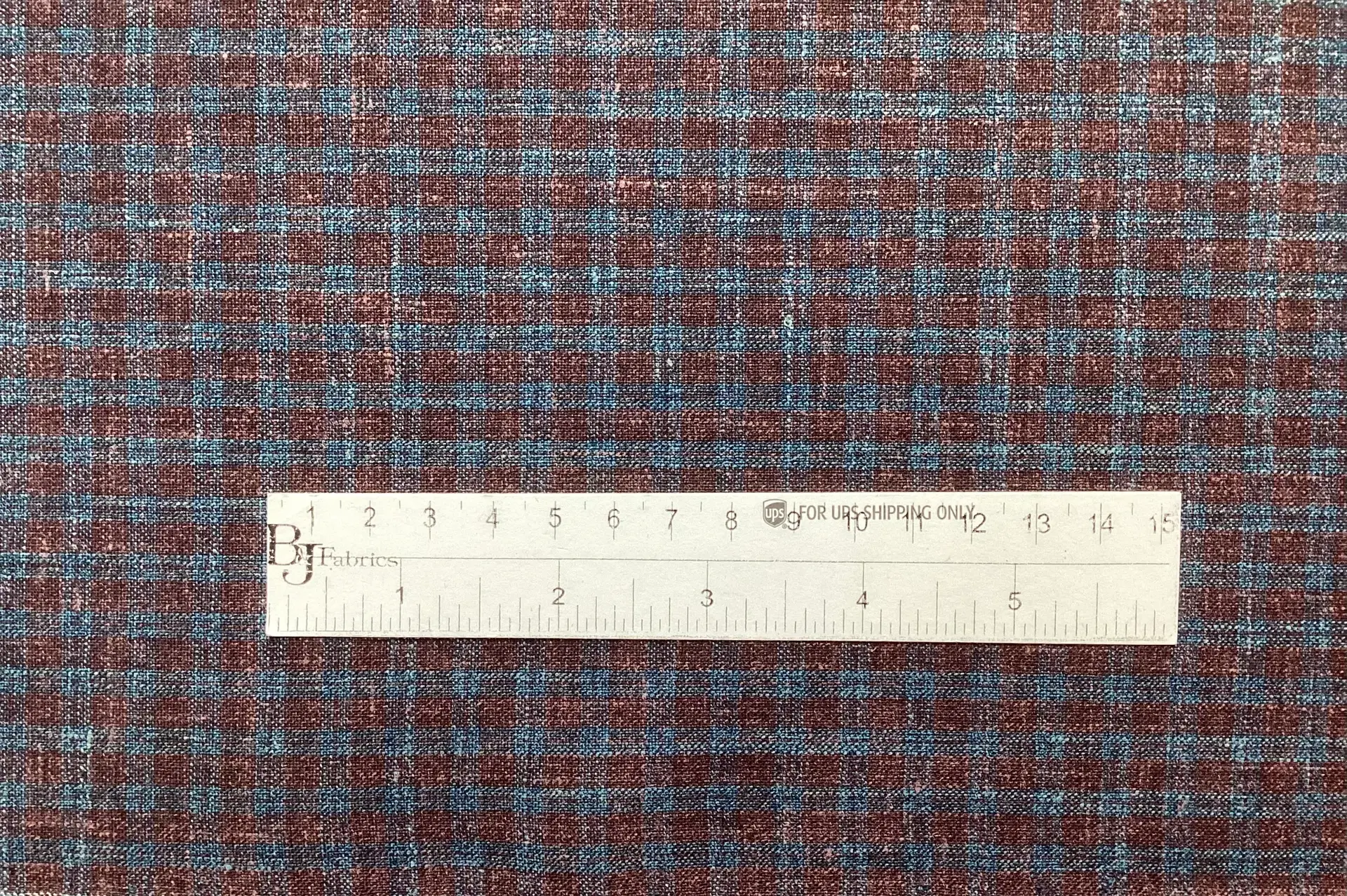 DO NOT USE THIS SKU-Made in Italy Loro Piana Saxxon Wool/Silk/Linen Check In Turquoise & Burgundy 