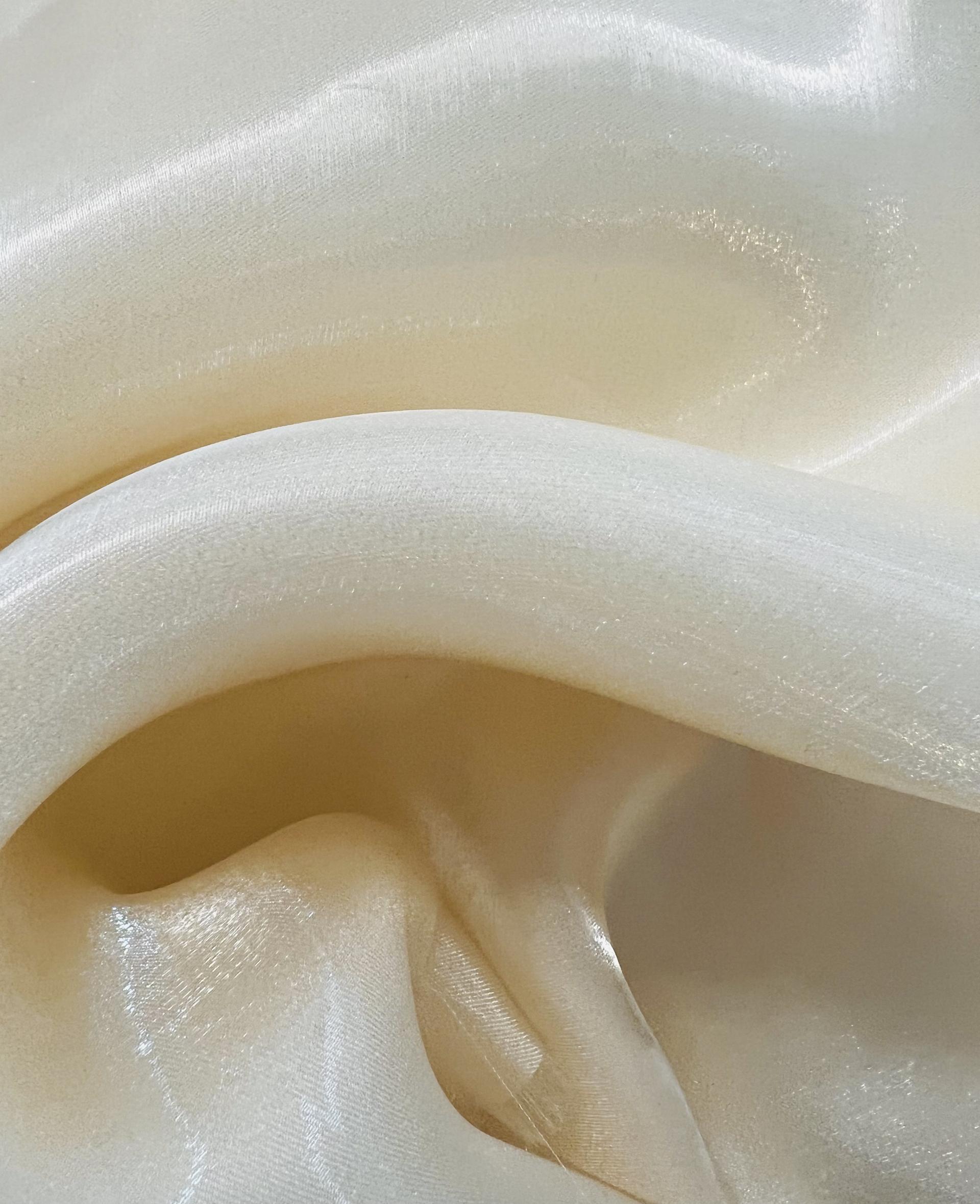 Polyester Liquid Satin Organza in Ivory