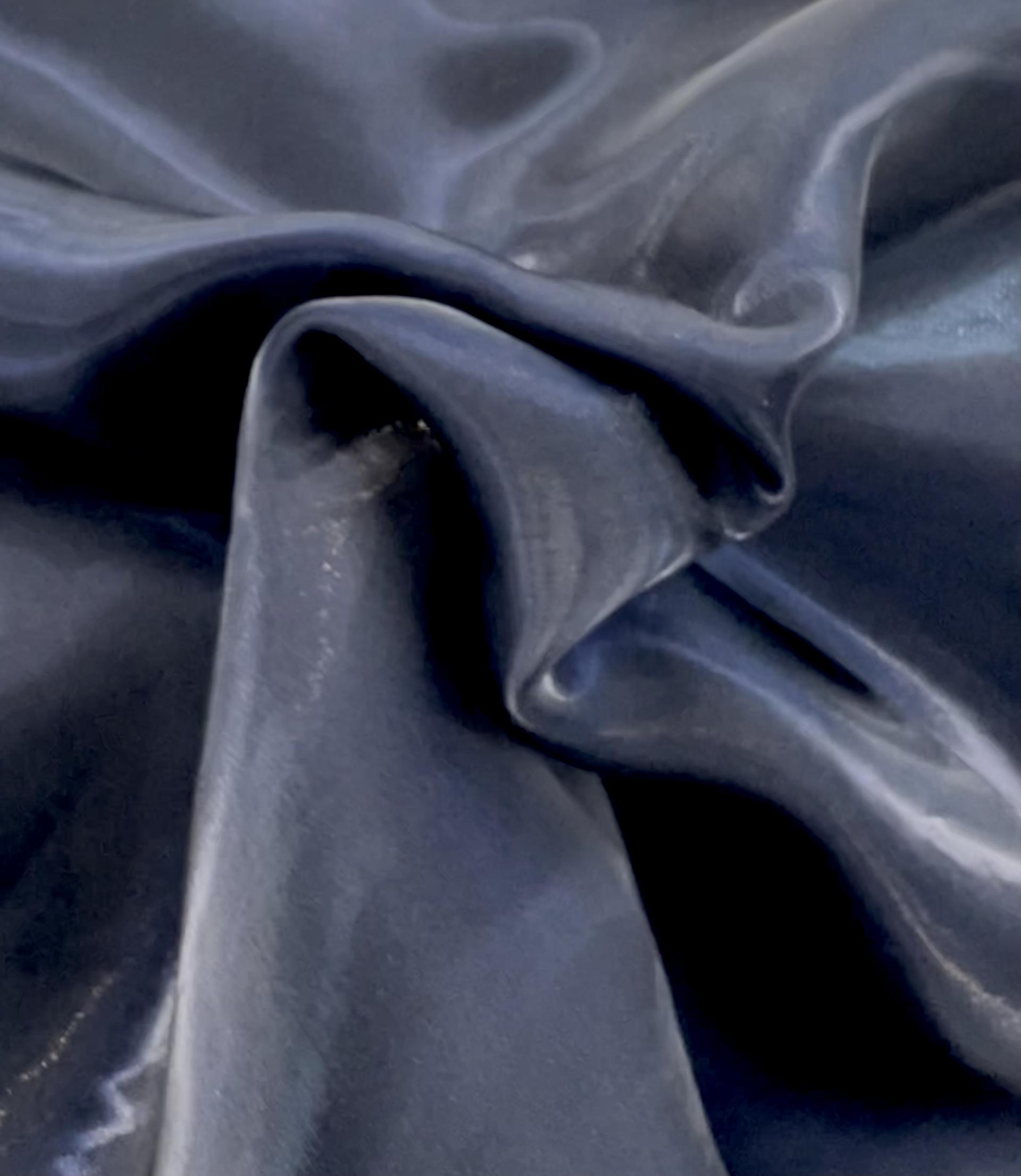 Polyester Liquid Satin Organza in Navy