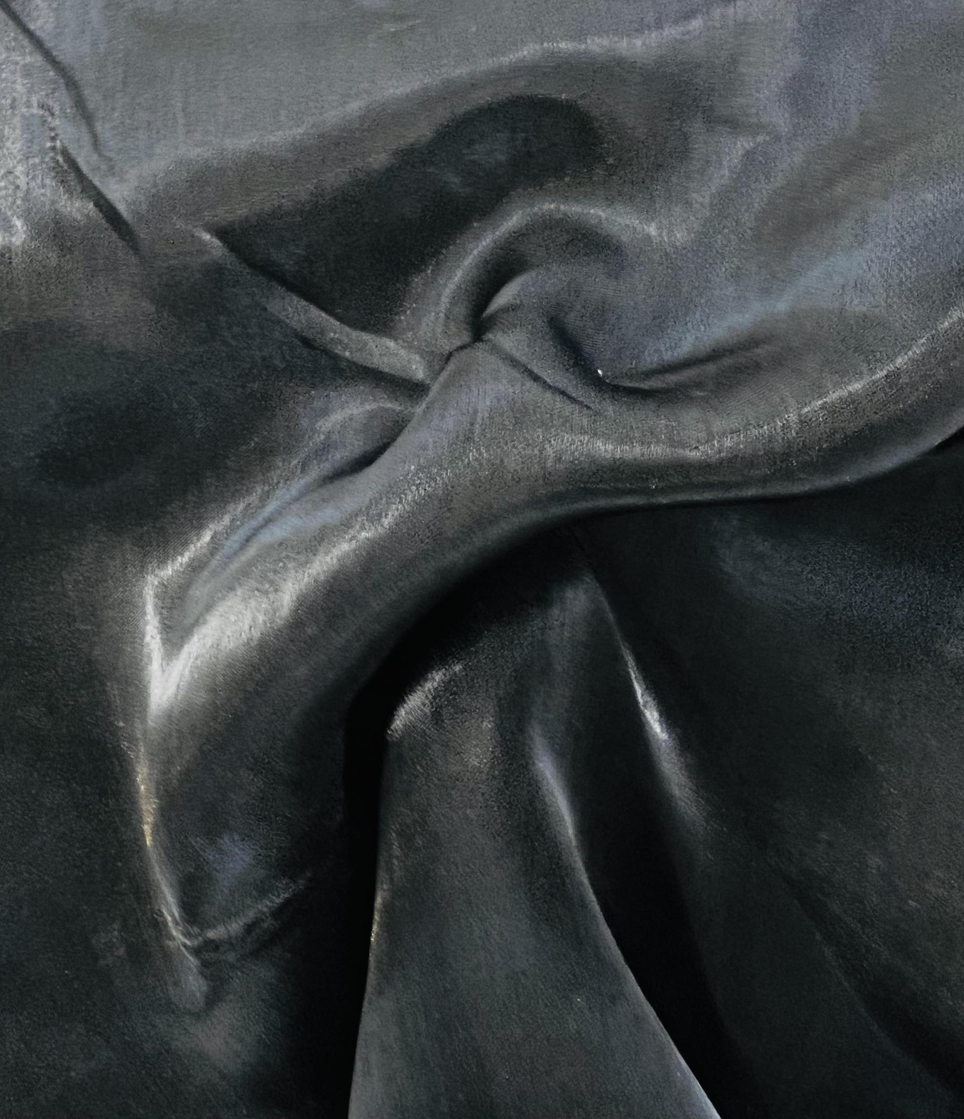 Polyester Liquid Satin Organza in Black