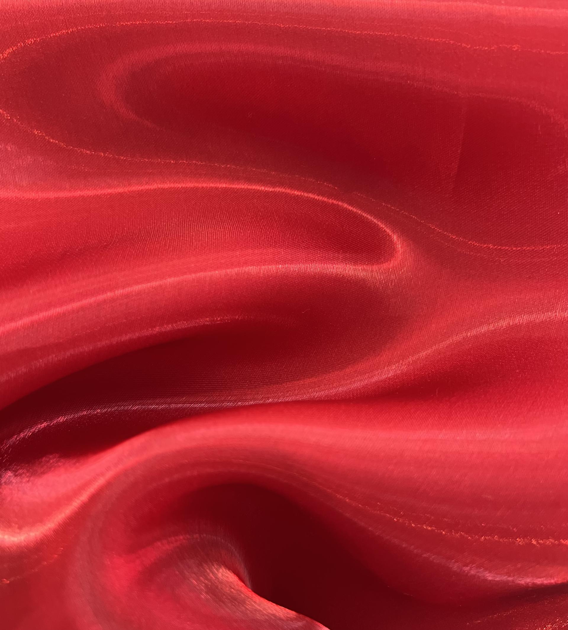 Polyester Liquid Satin Organza in Red