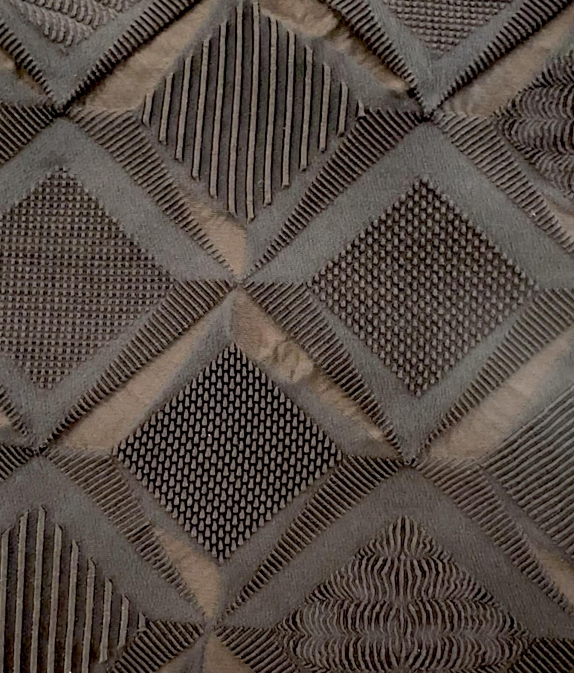 Polyester and Nylon Blend Stretch Brocade in Brown