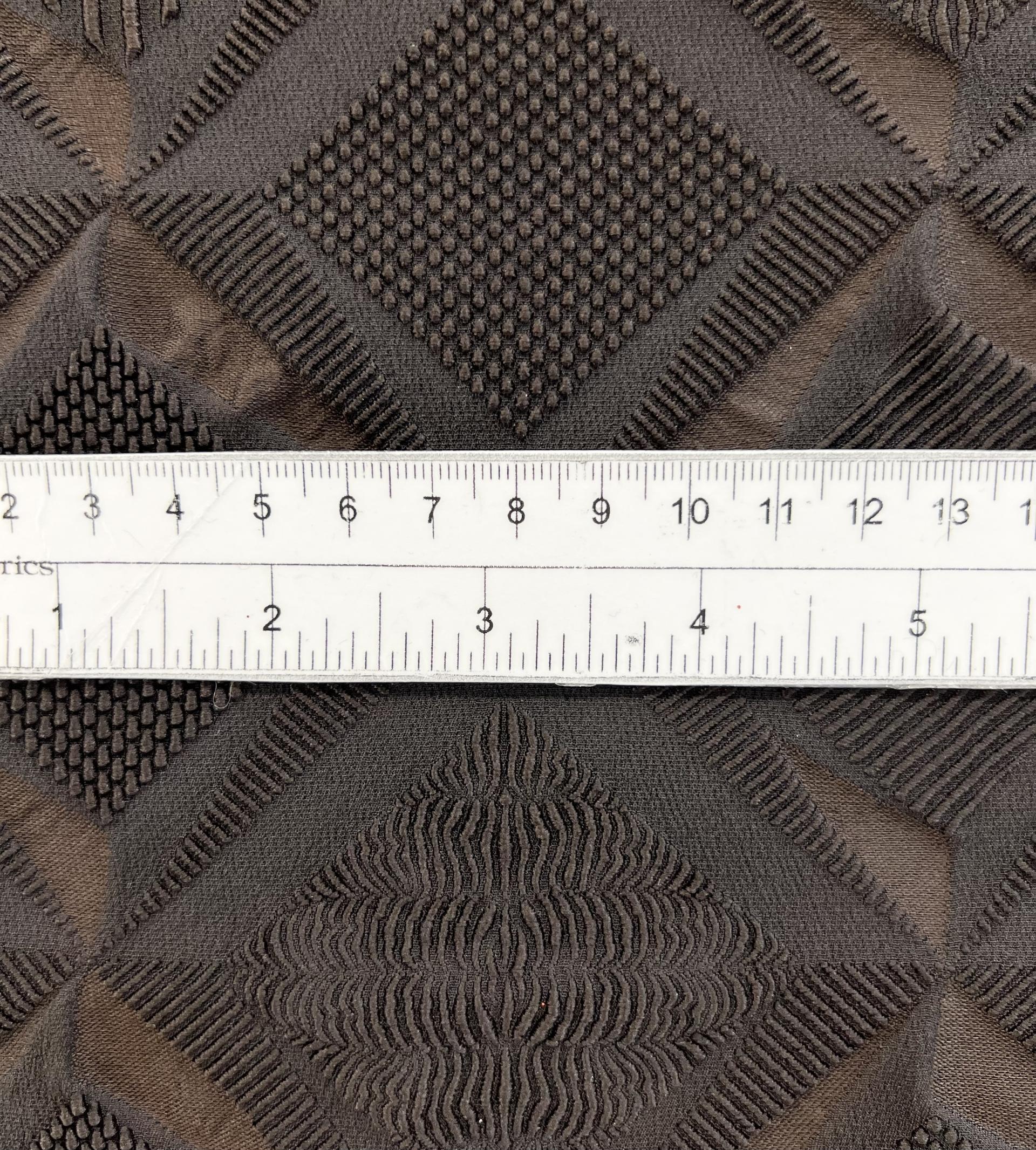 Polyester and Nylon Blend Stretch Brocade in Brown