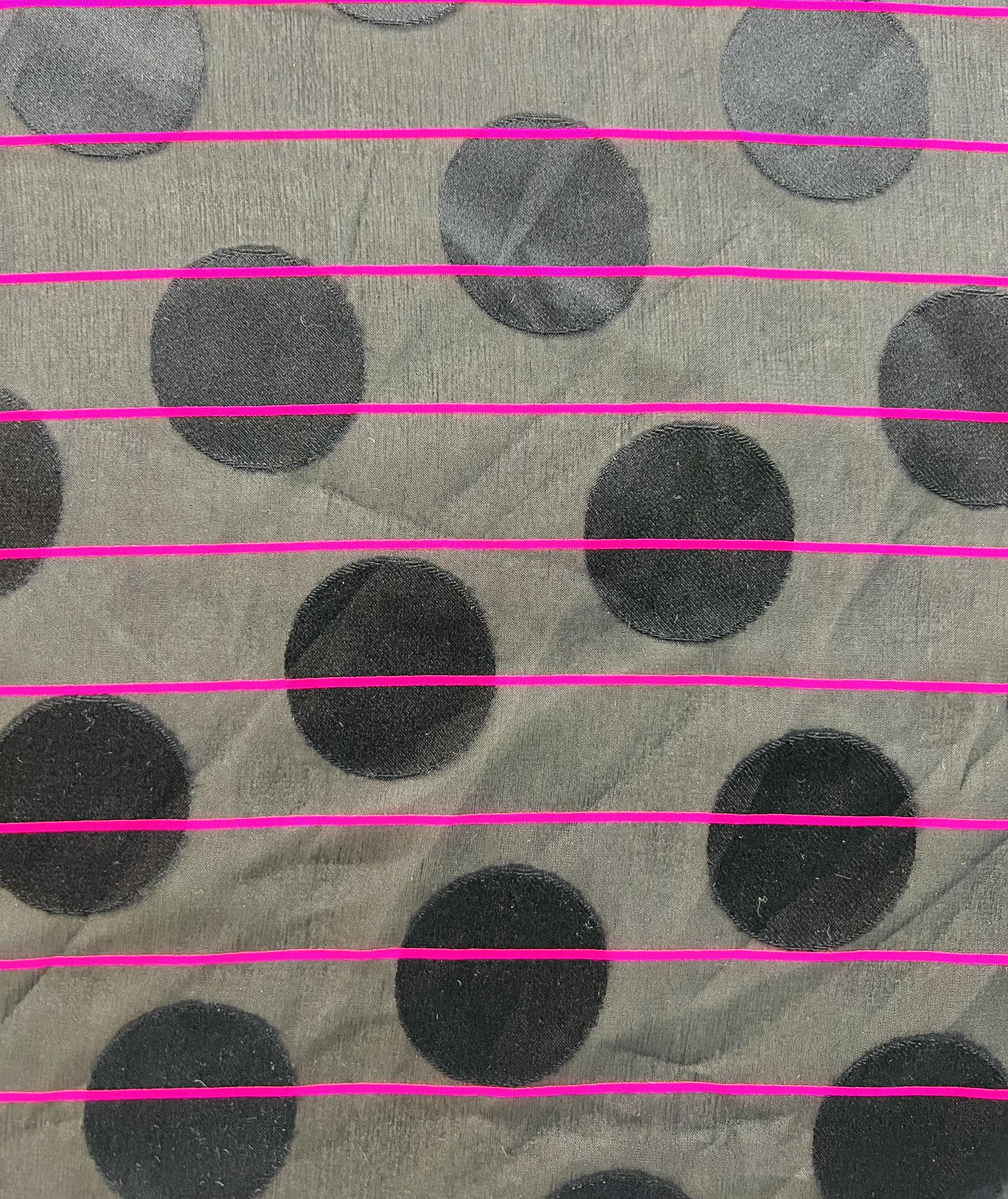 Vintage 'Abraham' Printed Polka-Dot with Stripe Silk Chiffon Coupé