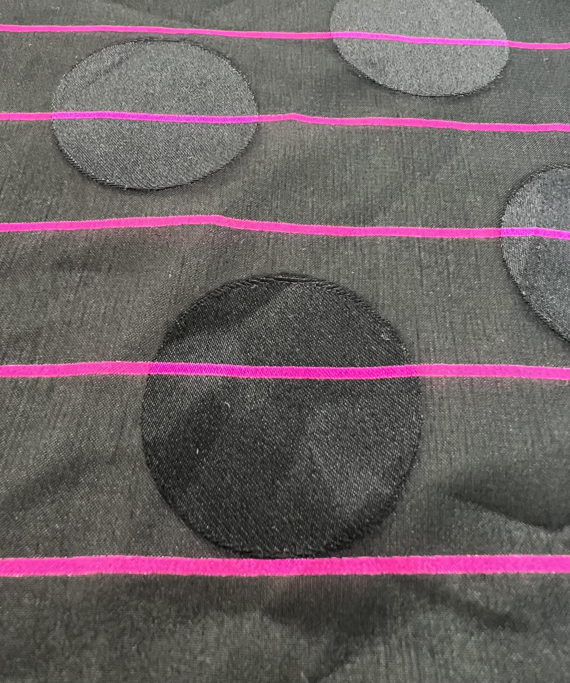 Vintage 'Abraham' Printed Polka-Dot with Stripe Silk Chiffon Coupé