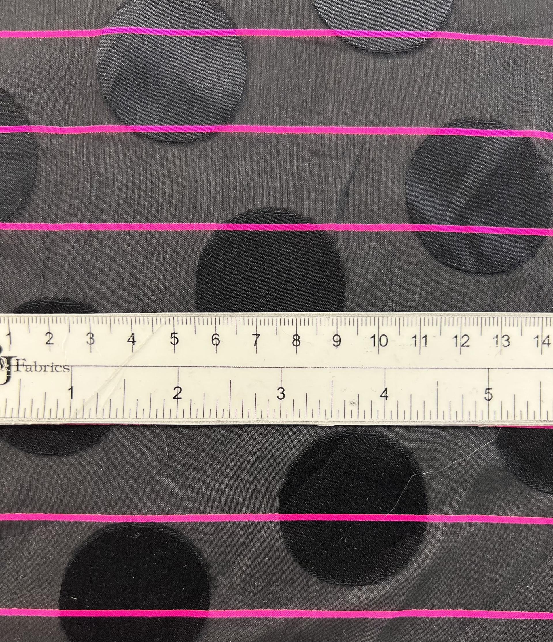 Vintage 'Abraham' Printed Polka-Dot with Stripe Silk Chiffon Coupé