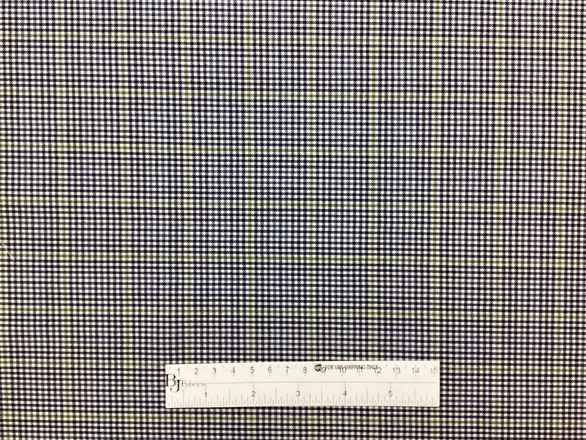 Made In Italy Wool Super 130's Check In Navy, White & Green