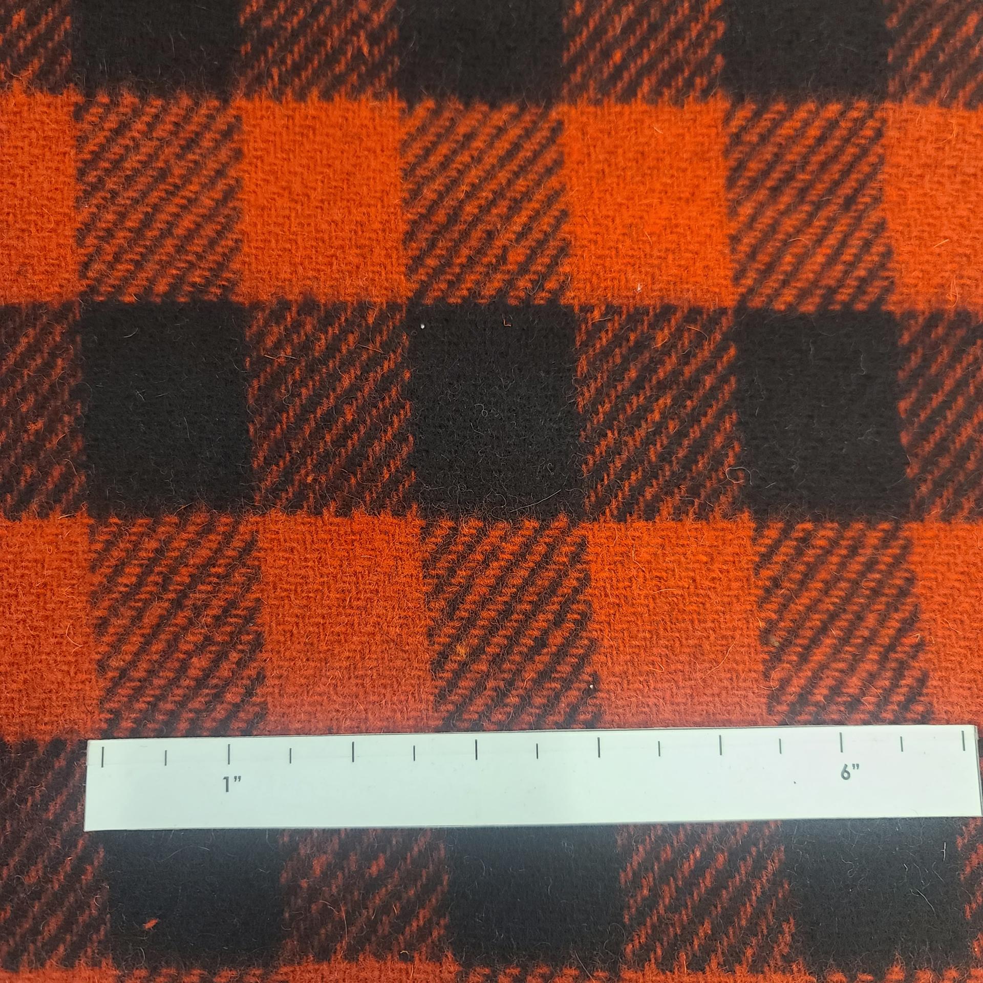 Wool & Nylon Plaid Coating