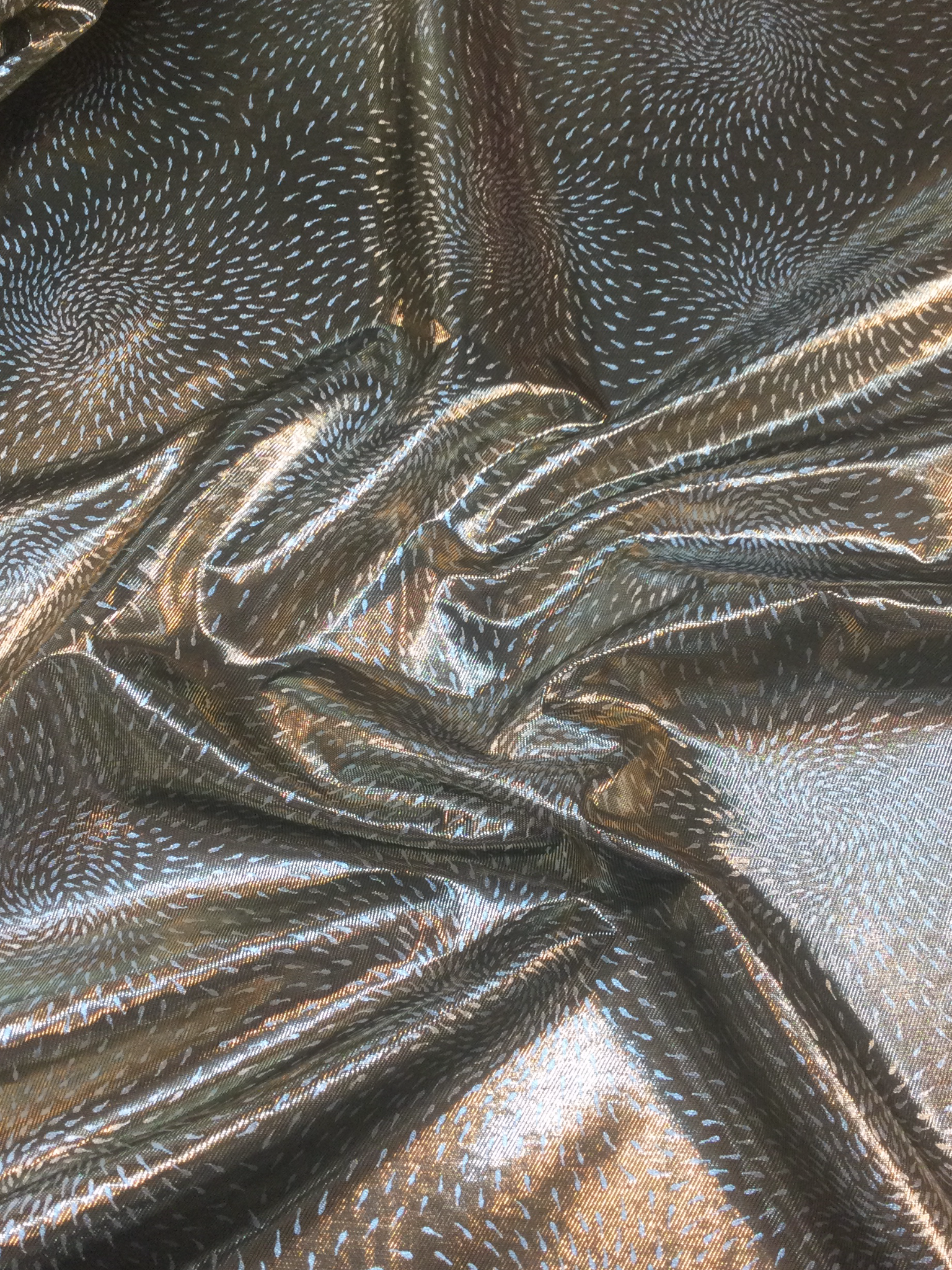 Printed Poly Lame' in Gold/Silver