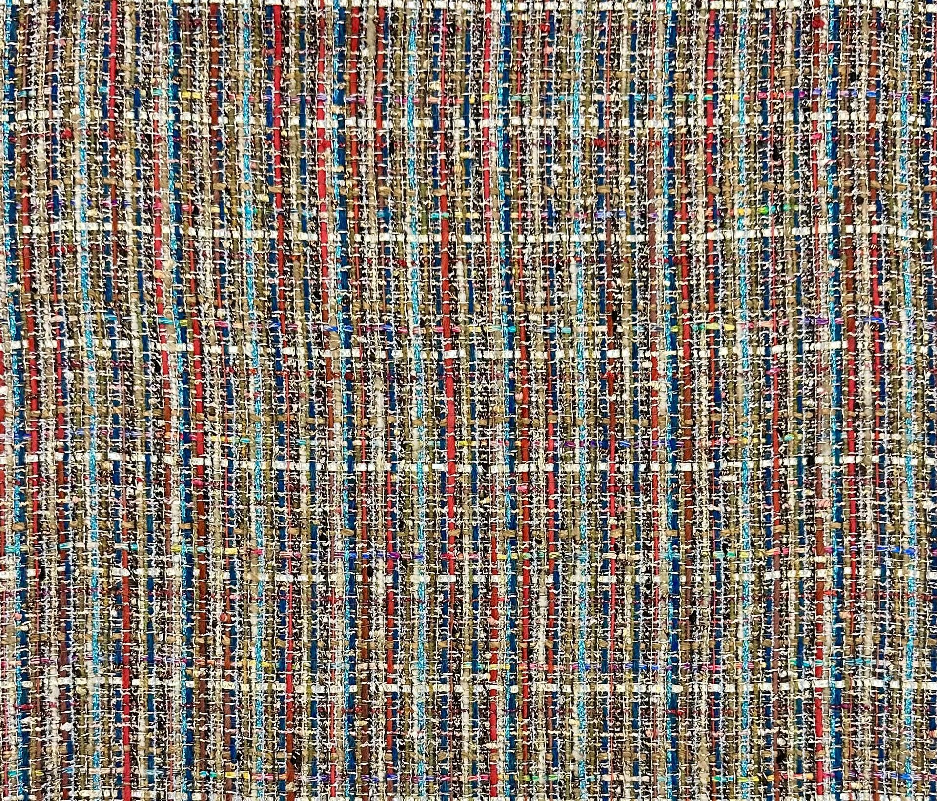 Italian Cotton Blend Tweed in Tan Multi Metallic