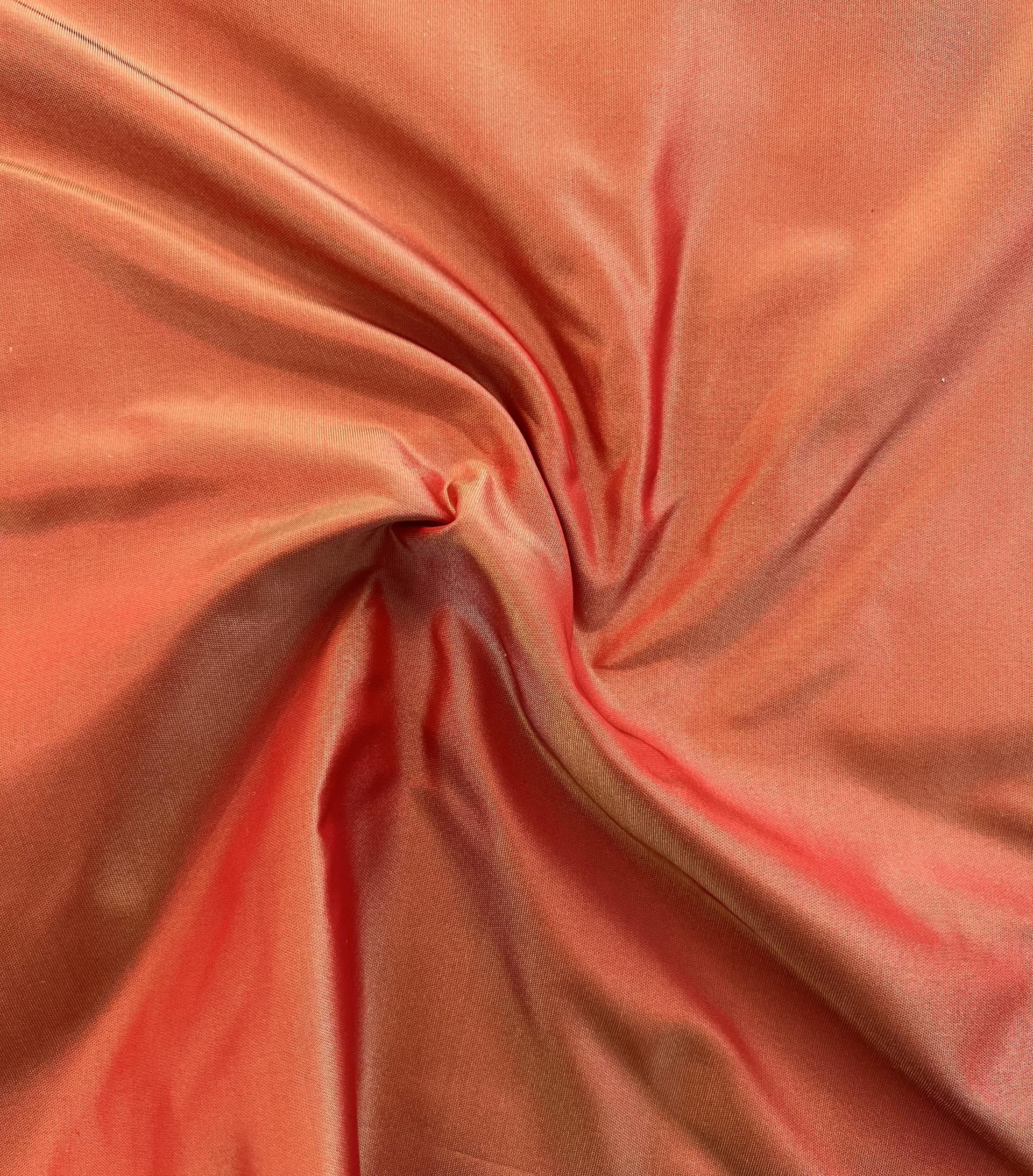 Iridescent Silk Taffeta in Red & Light Yellow