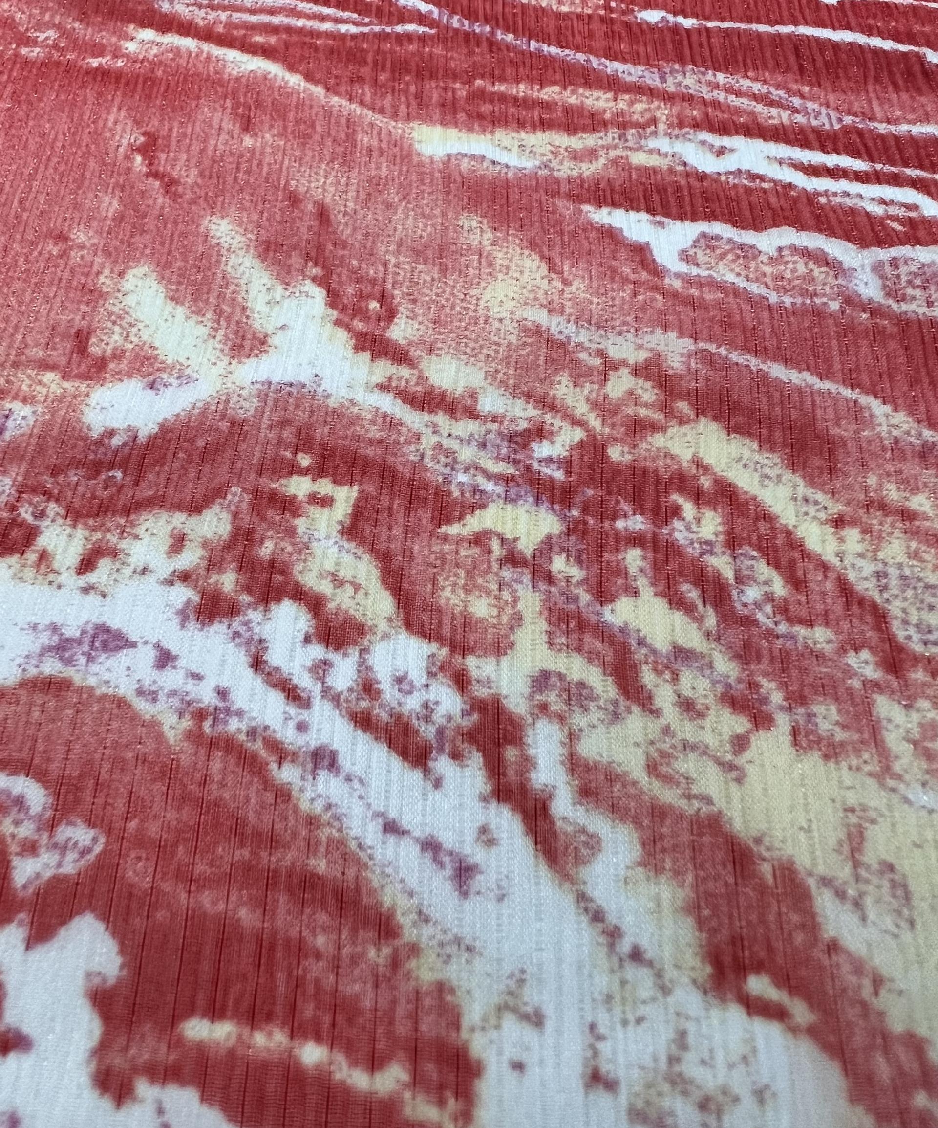 Italian Silk & Lurex Abstract Print "Crashing Wave"