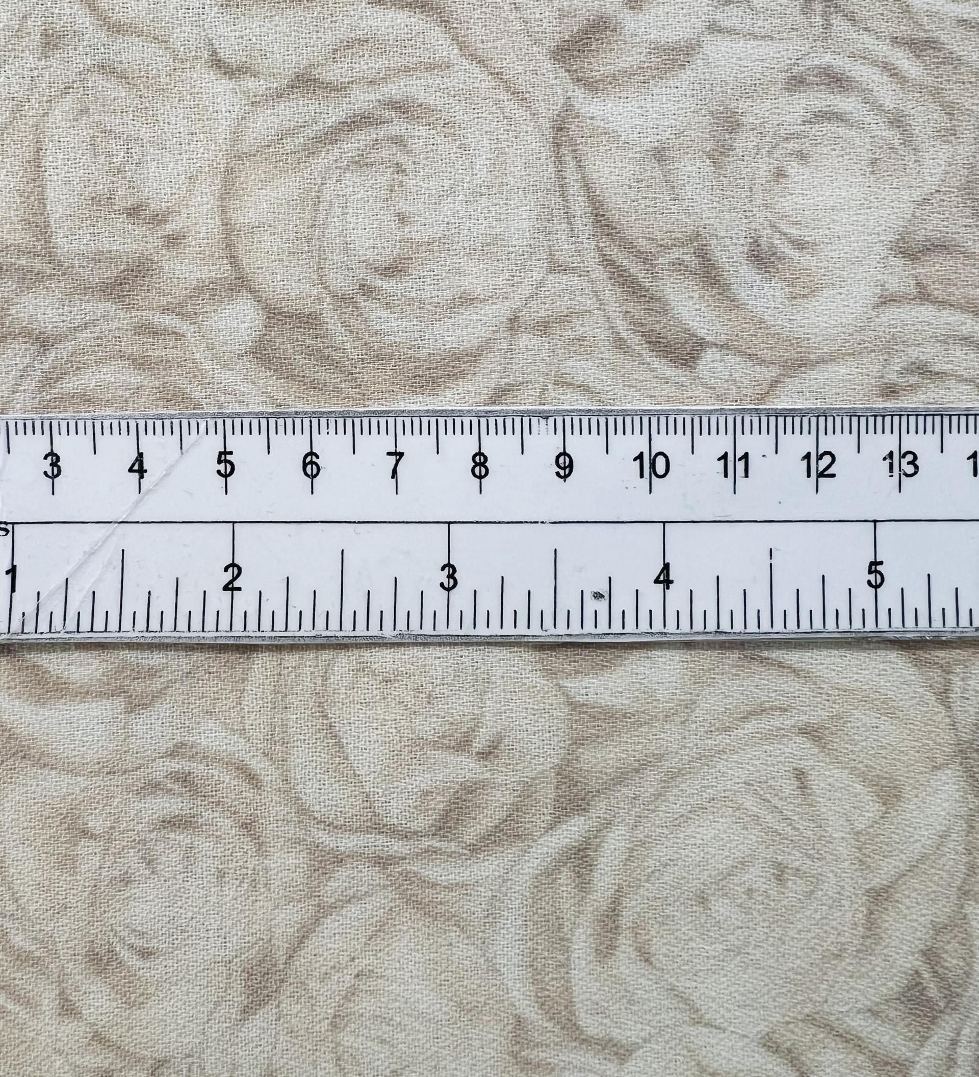 Italian Printed Wool Crepe with Cream and Latte Colored Roses