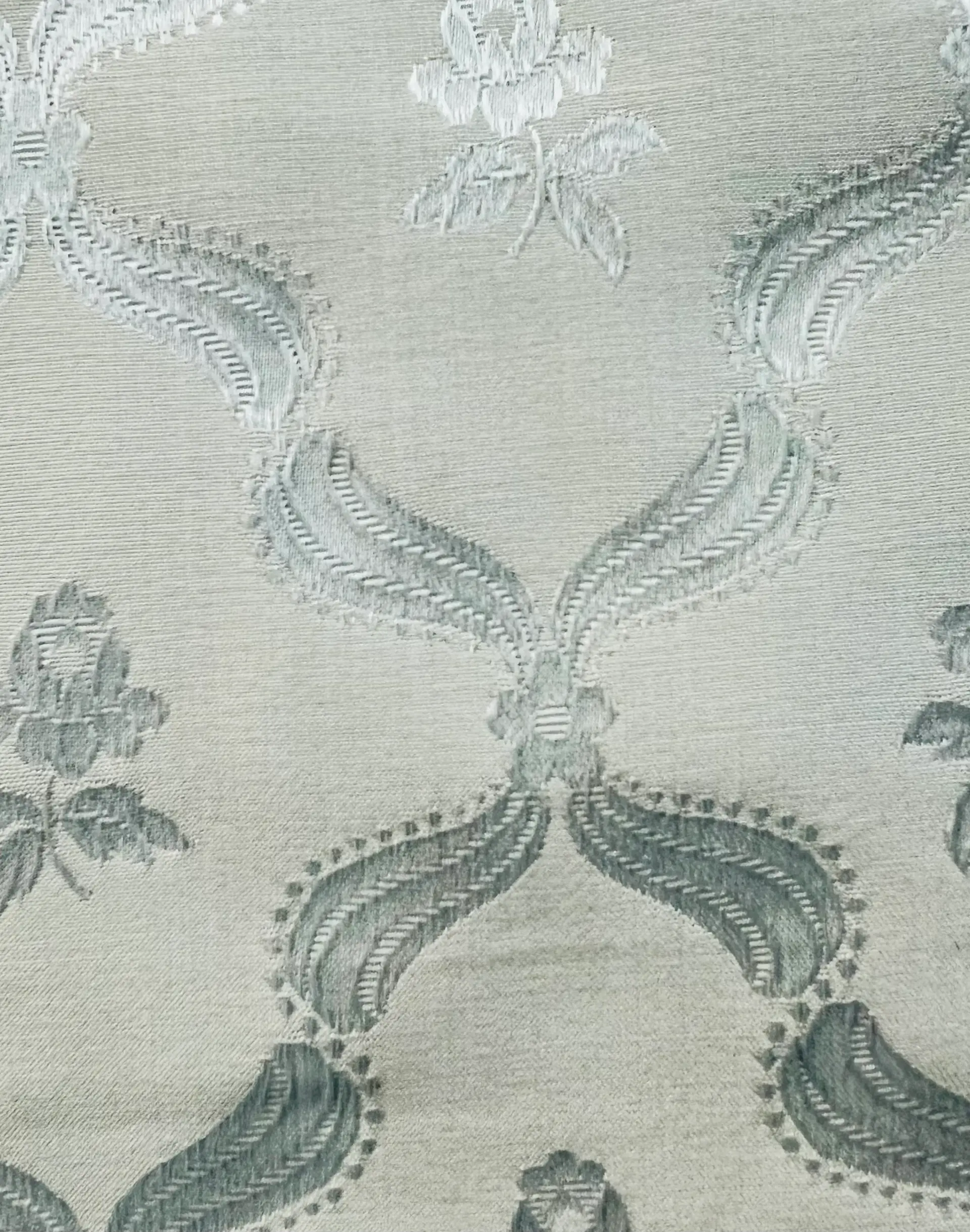 Italian Rayon Satin Tapestry Brocade in Pistachio Green