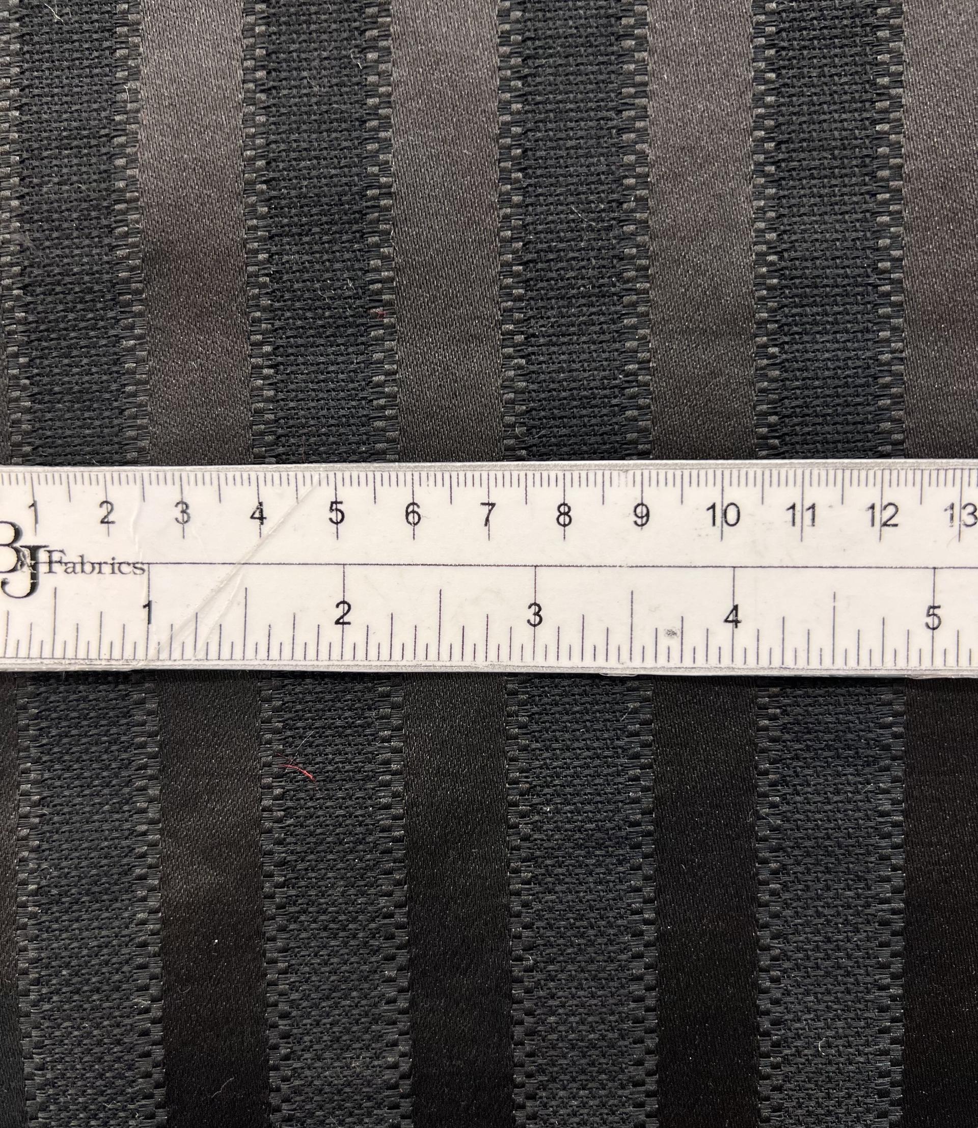 Made in Italy Linen Mesh with Polyester Satin Stripe in Black