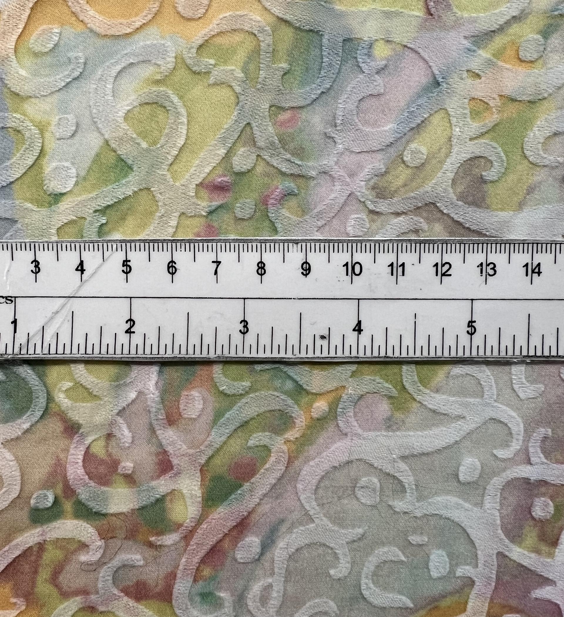 Italian Printed Silk Burnt-Out Chiffon in Pastel