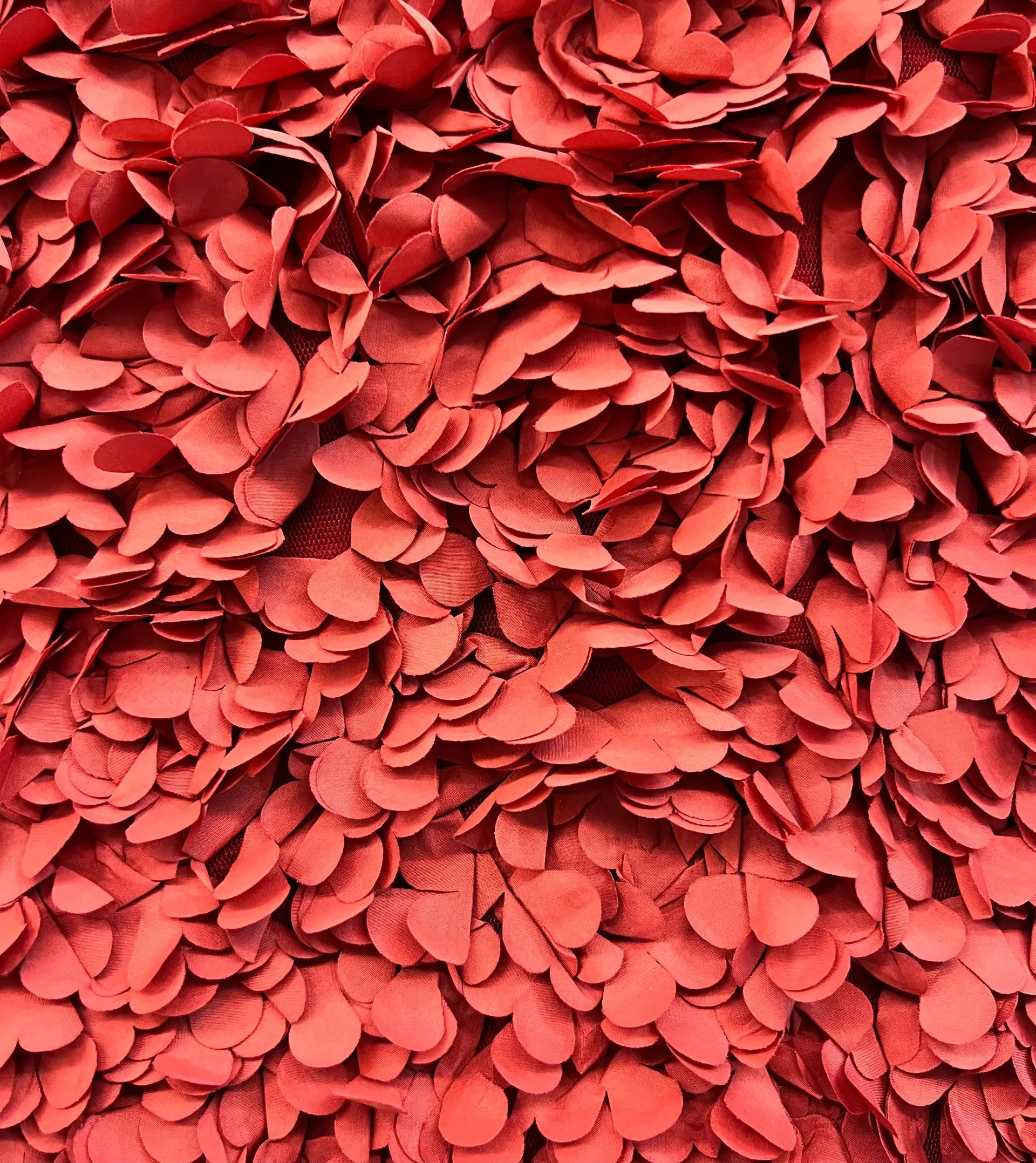 Laser Cut Petals on Polyester Bobbinet in Grapefruit 