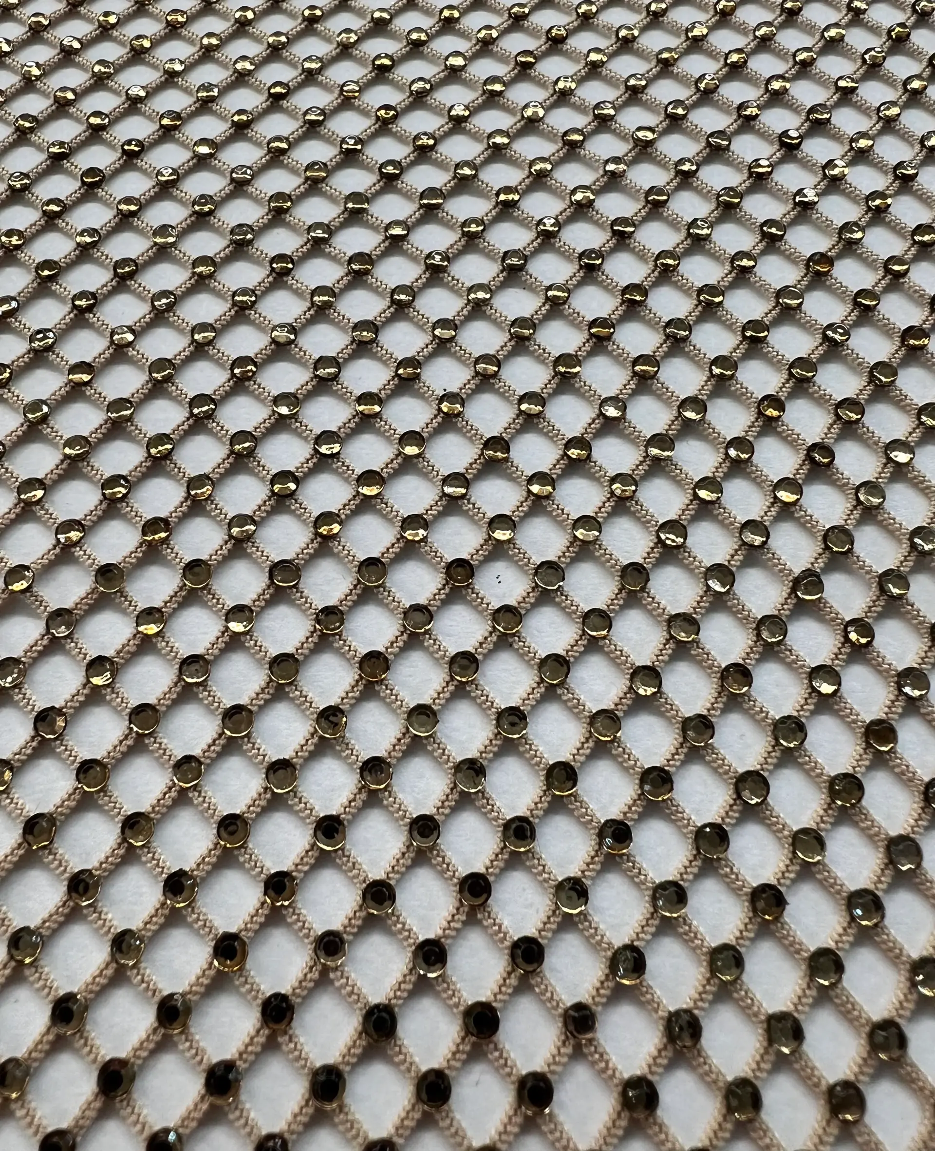 Crystals on Fishnet in Beige