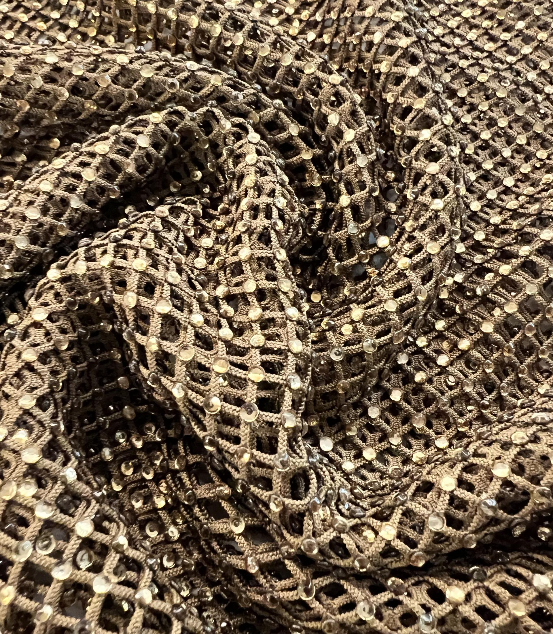 Crystal on Fishnet in Olive