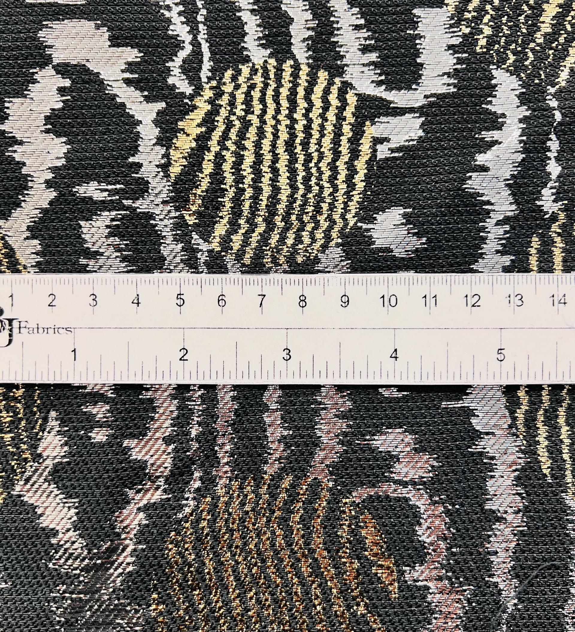 Metallic Brocade with Moiré Pattern in Dark Silver