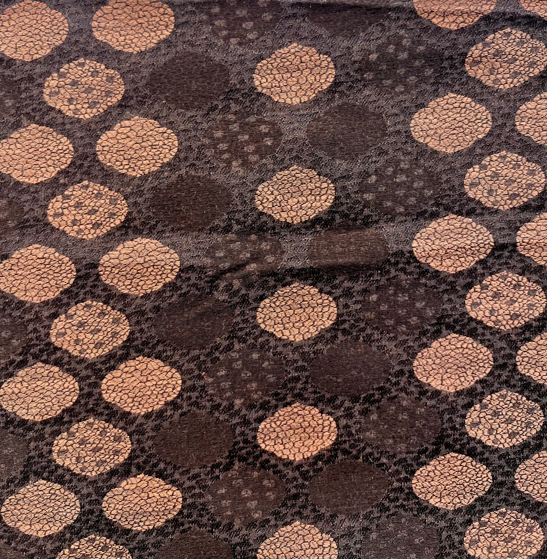 Vintage Silk Brocade Jacquard in Brown 