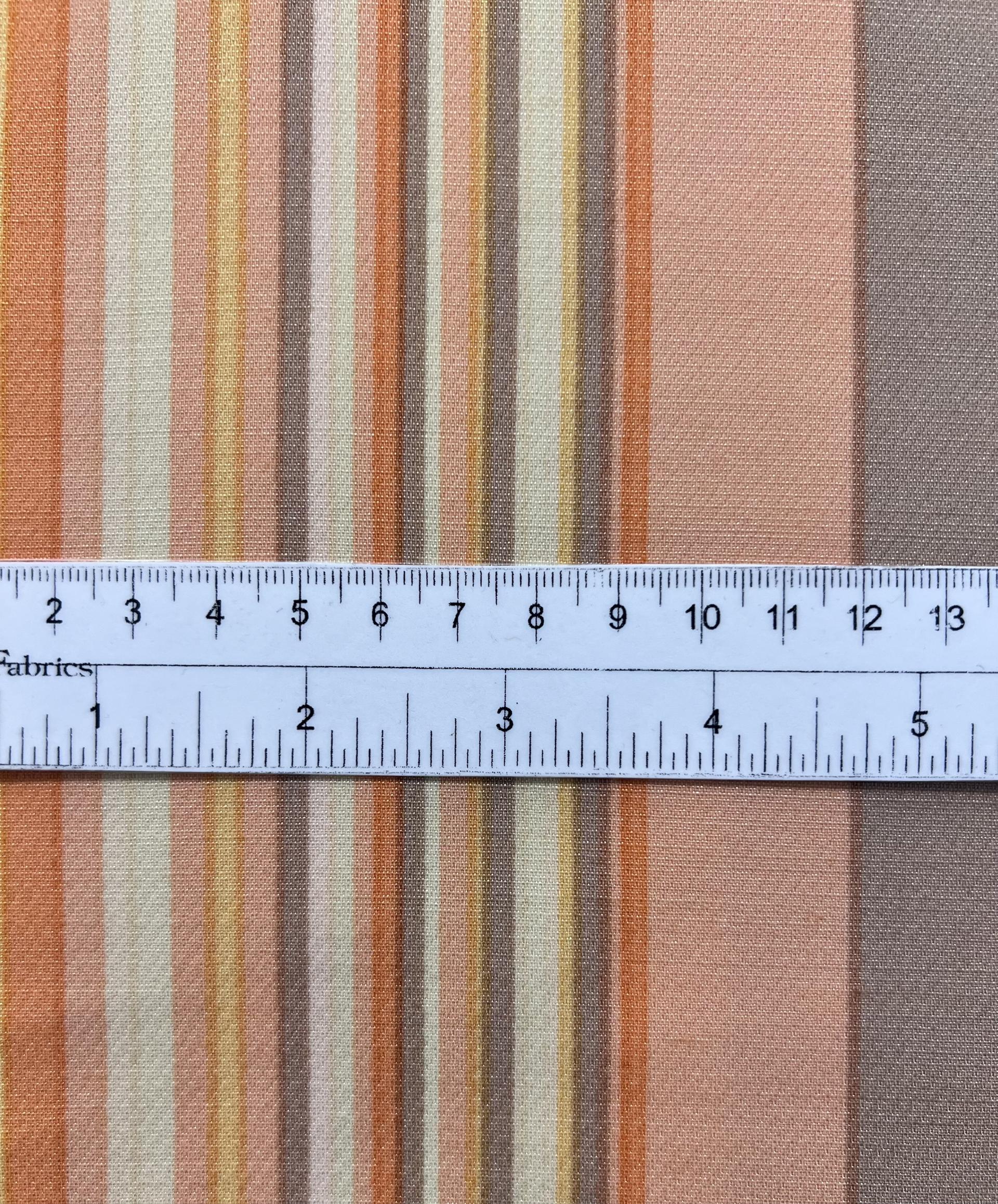 Silk & Wool Printed Stripes in Peach, Pink & Yellow