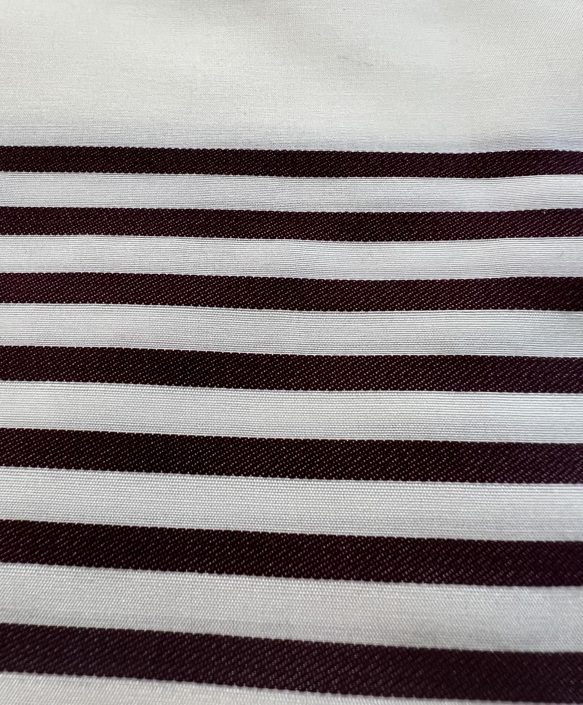 Italian Heavy Silk Habutai Brown Woven Stripes 