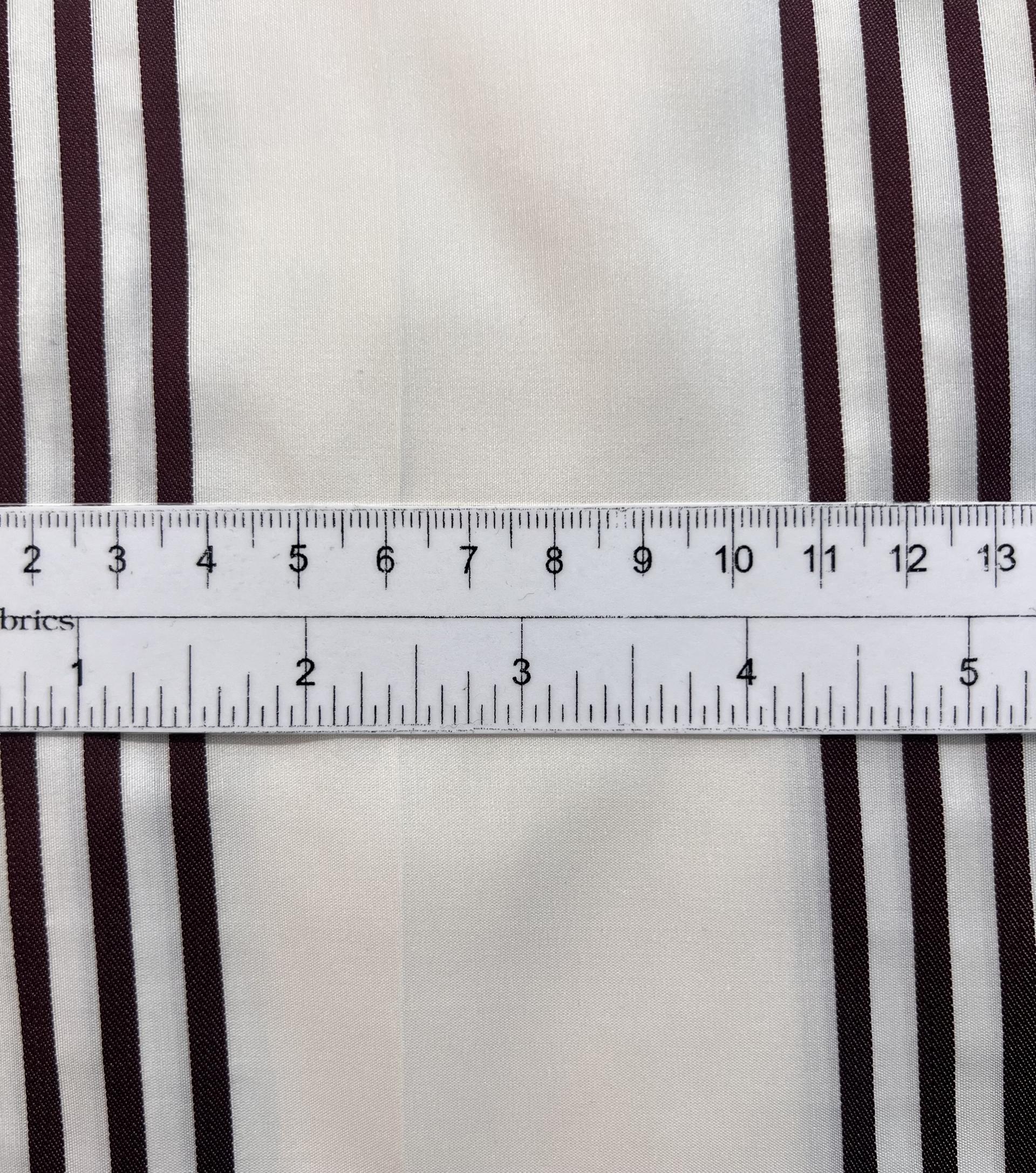 Italian Heavy Silk Habutai Brown Woven Stripes 