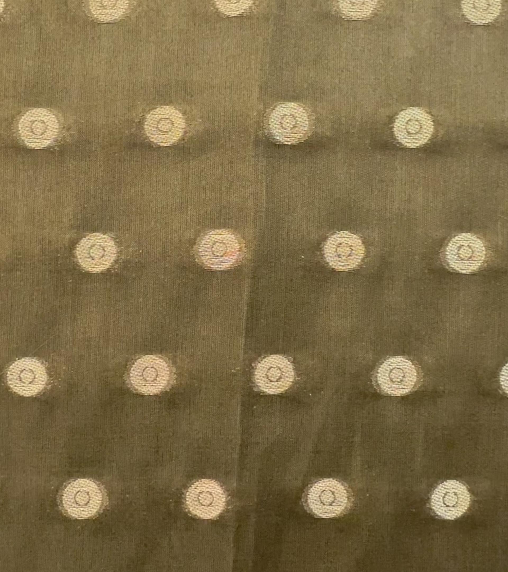 Fil Coup Silk Organza in Olive with Gold Lame