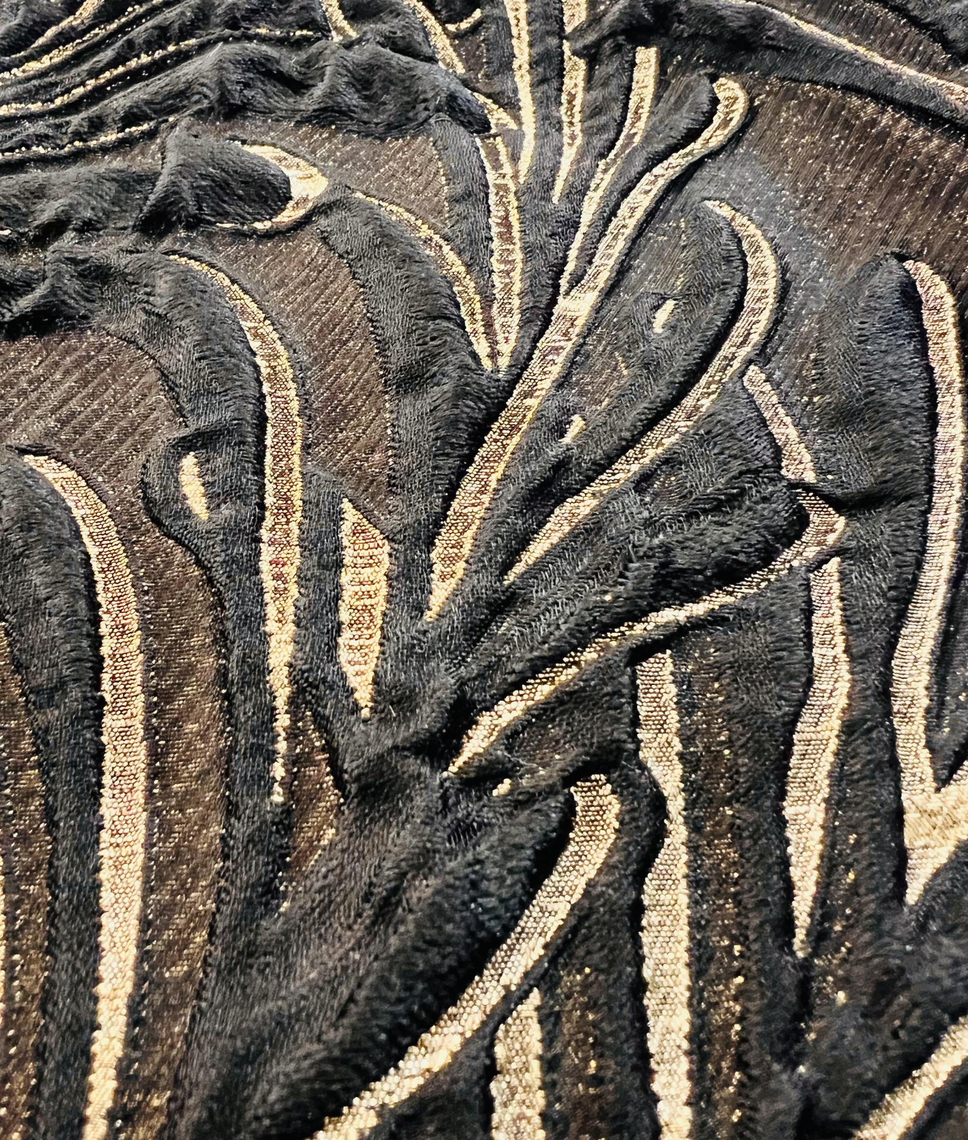 Made in Italy Silk Blend Metallic Brocade in Black/Gold