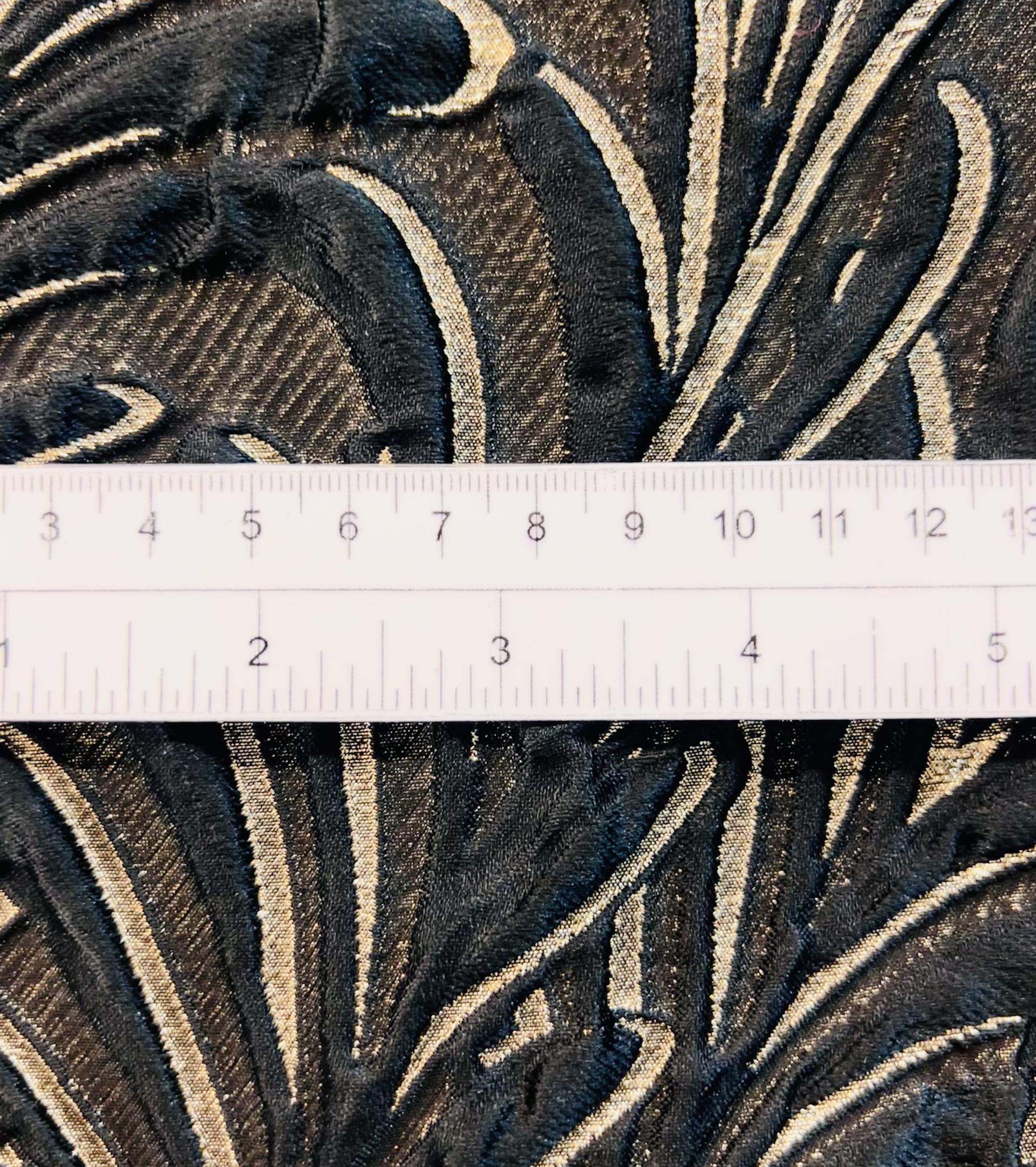 Made in Italy Silk Blend Metallic Brocade in Black/Gold