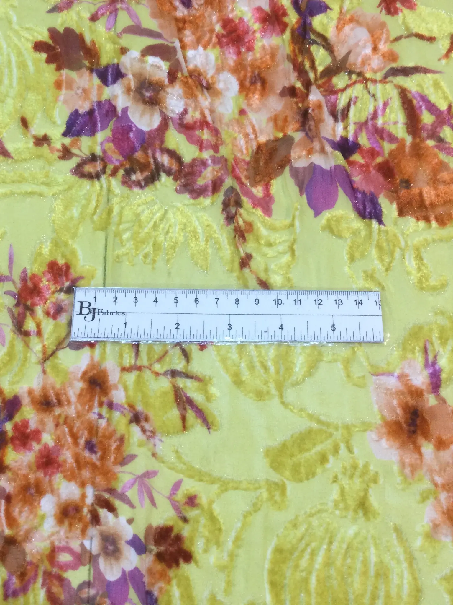 Silk and Lurex Burnout Velvet in Yellow