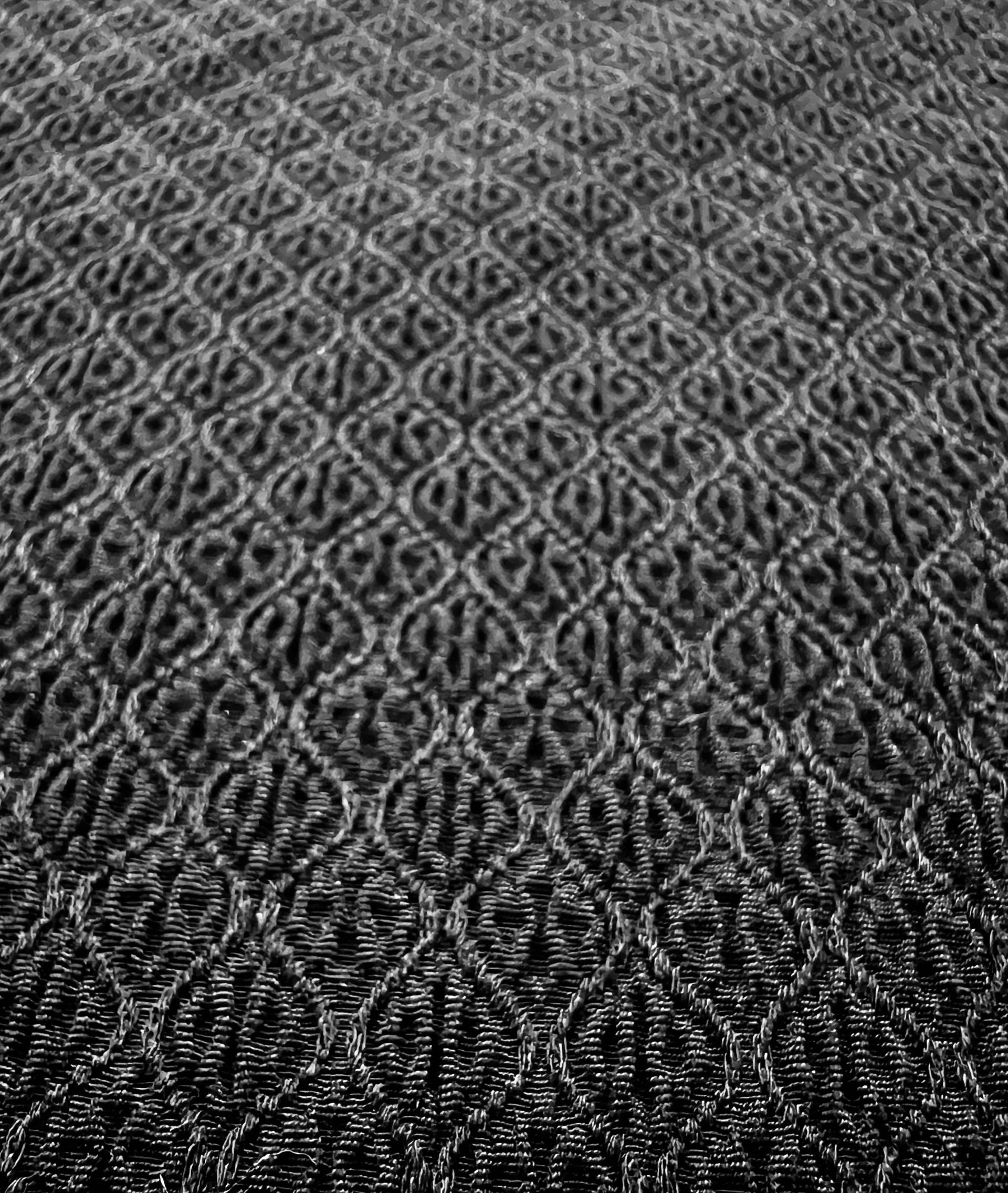 Mechanical Stretch 100% Viscose Geometric Brocade in Black