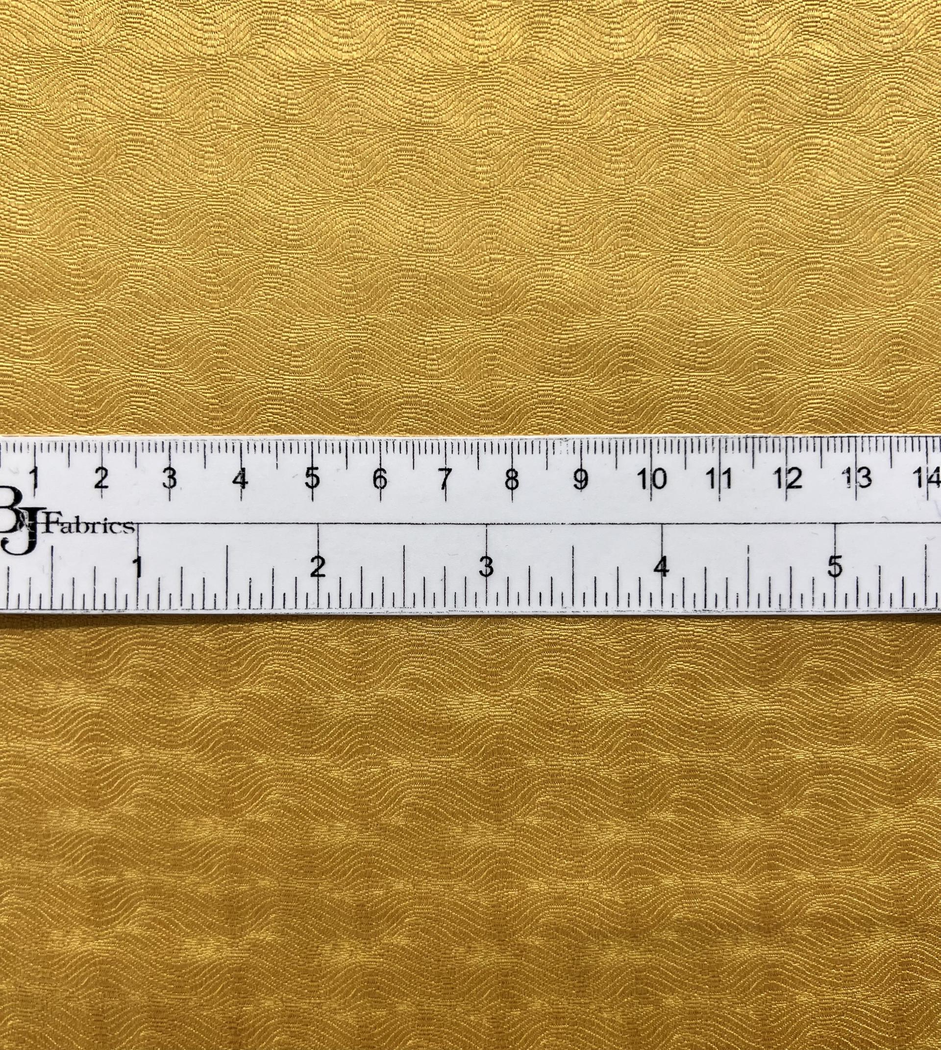 Made in Italy Pure Silk Wave Pattern Jacquard in Yellow