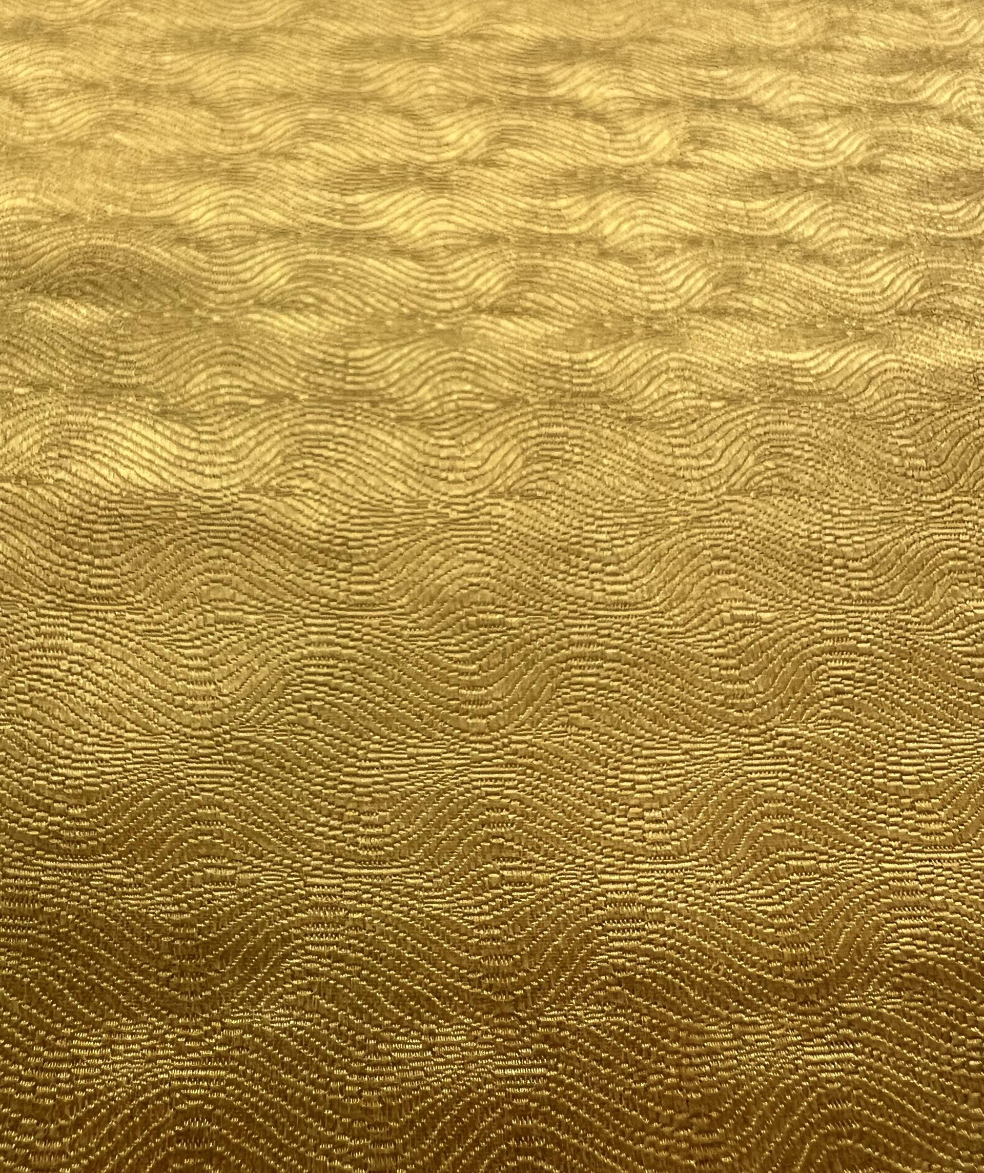 Made in Italy Pure Silk Wave Pattern Jacquard in Yellow