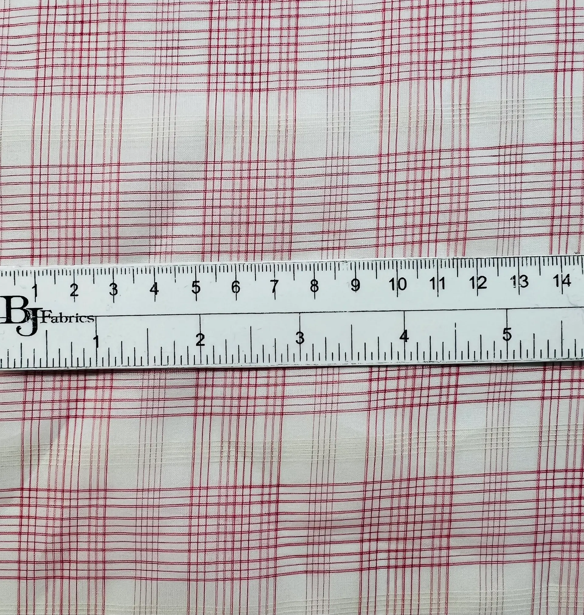 Italian Silk Organza Plaid in Red & White