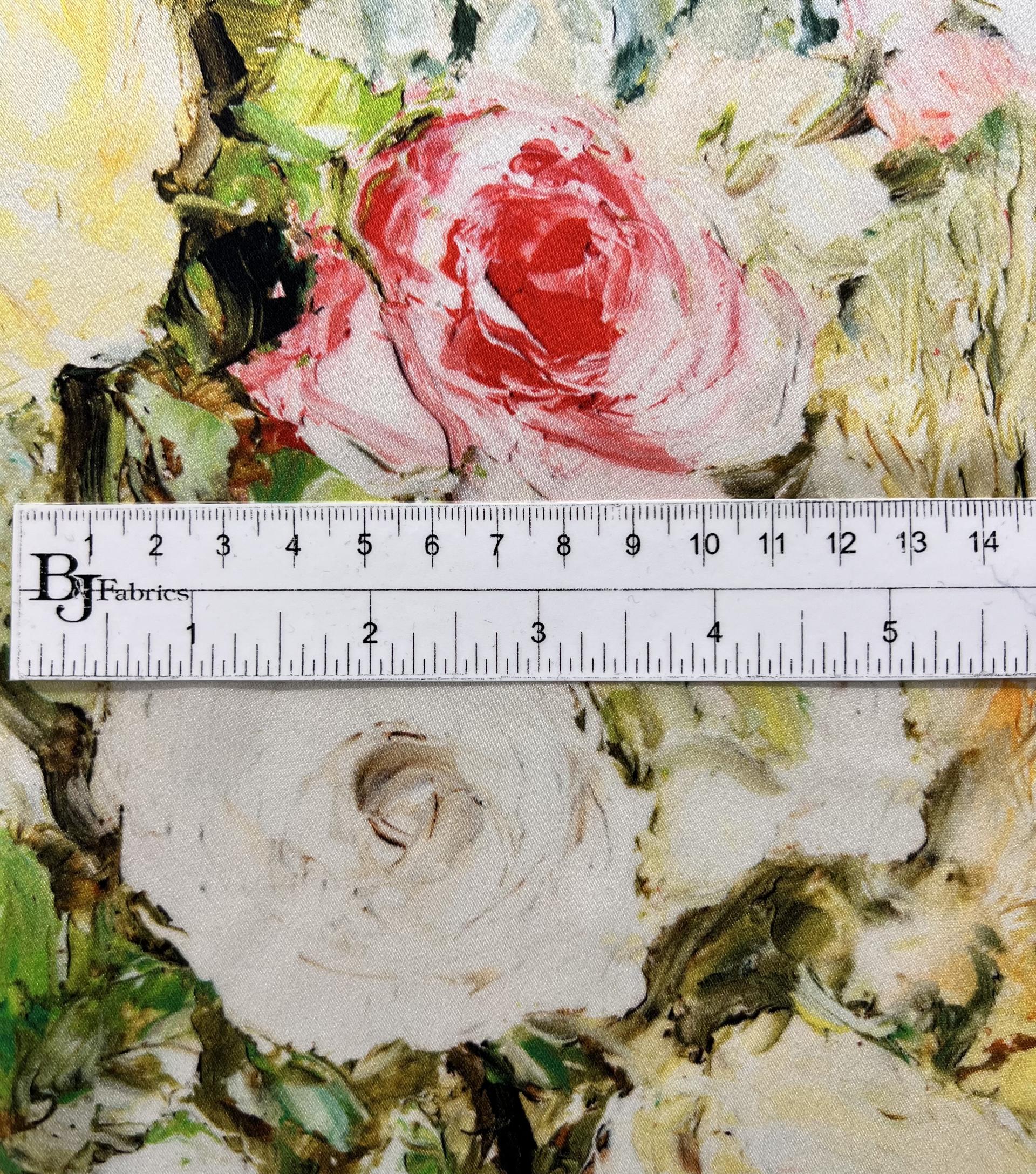 Printed Silk Charmeuse "Secret Garden"