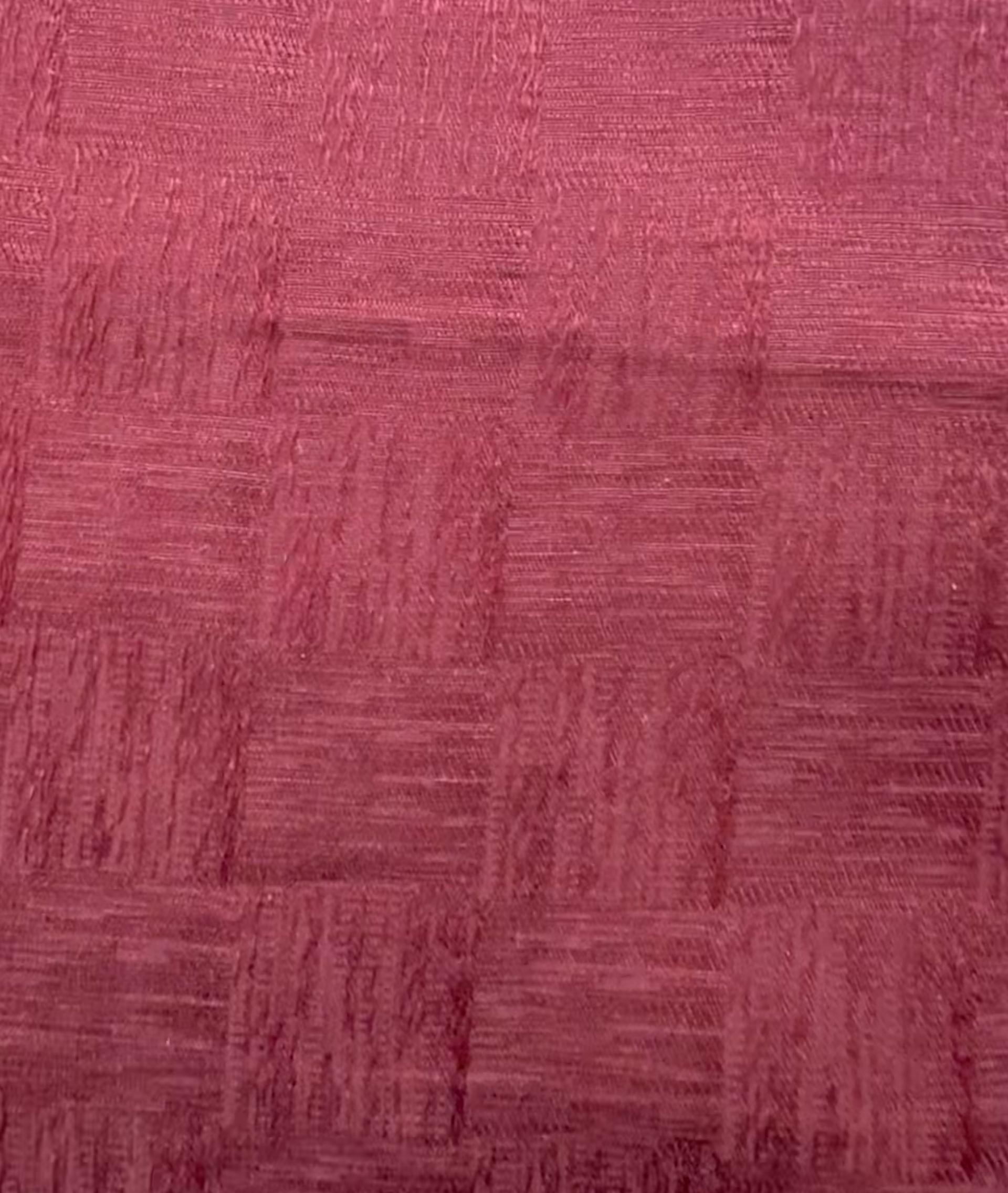 Made in Italy Pure Silk Textured Check Jacquard in Ruby