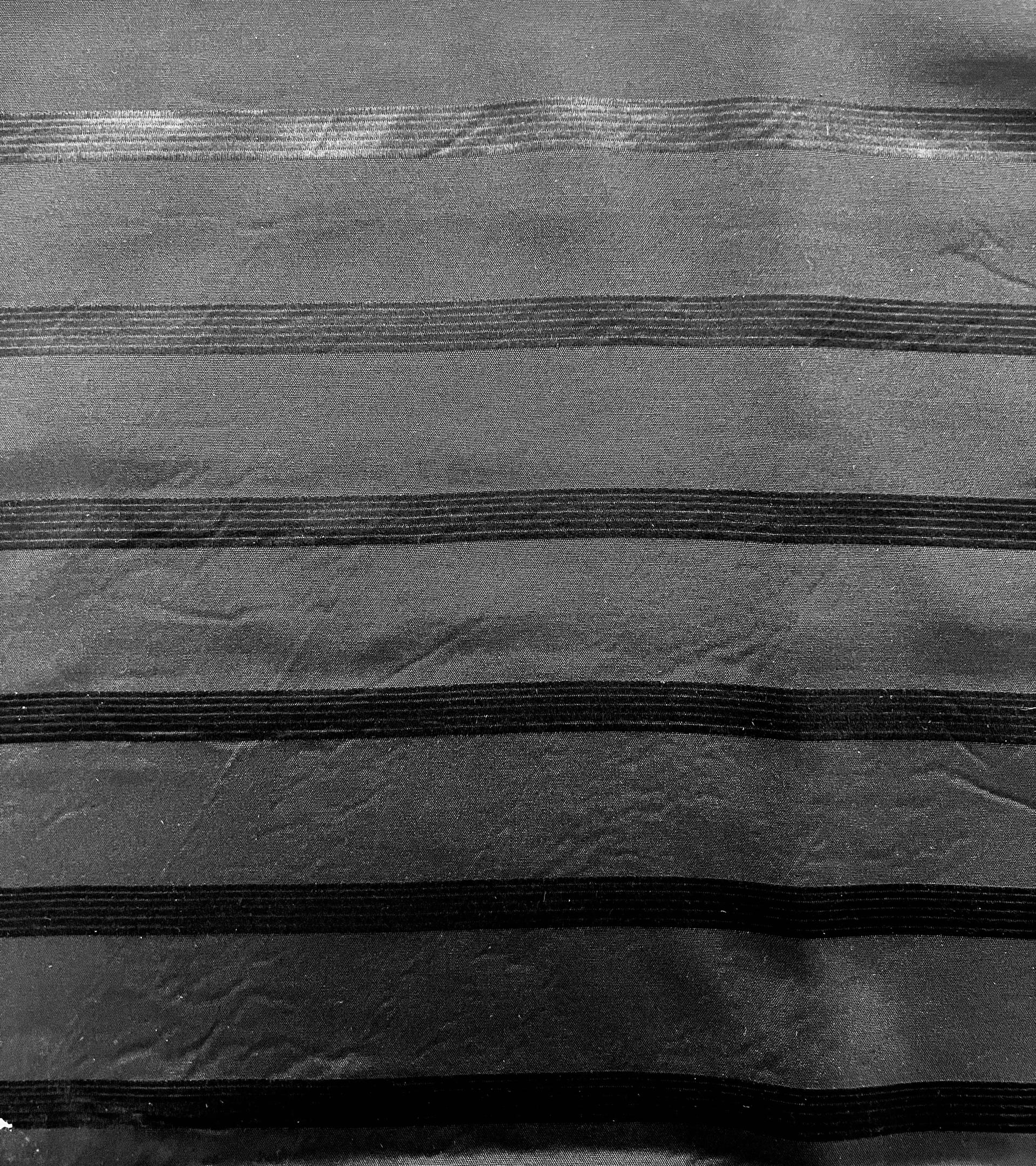 Made in Italy Pure Silk Wide Stripe Jacquard in Black