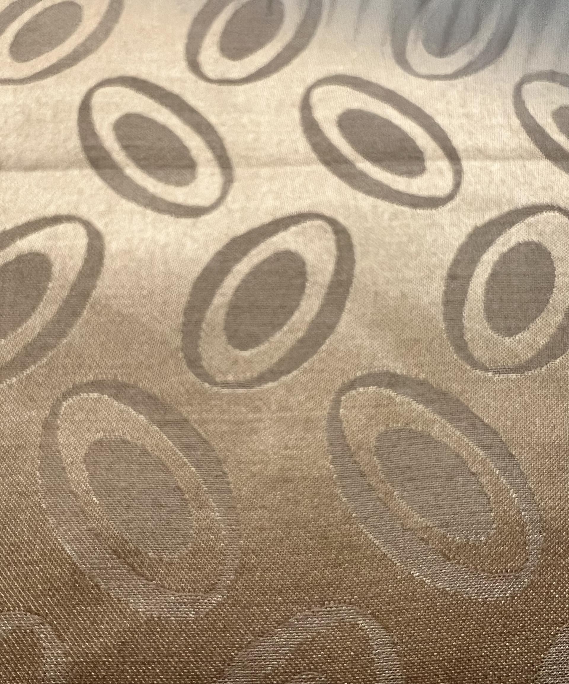 Made in Italy Pure Silk Floating Oval Jacquard in Latte