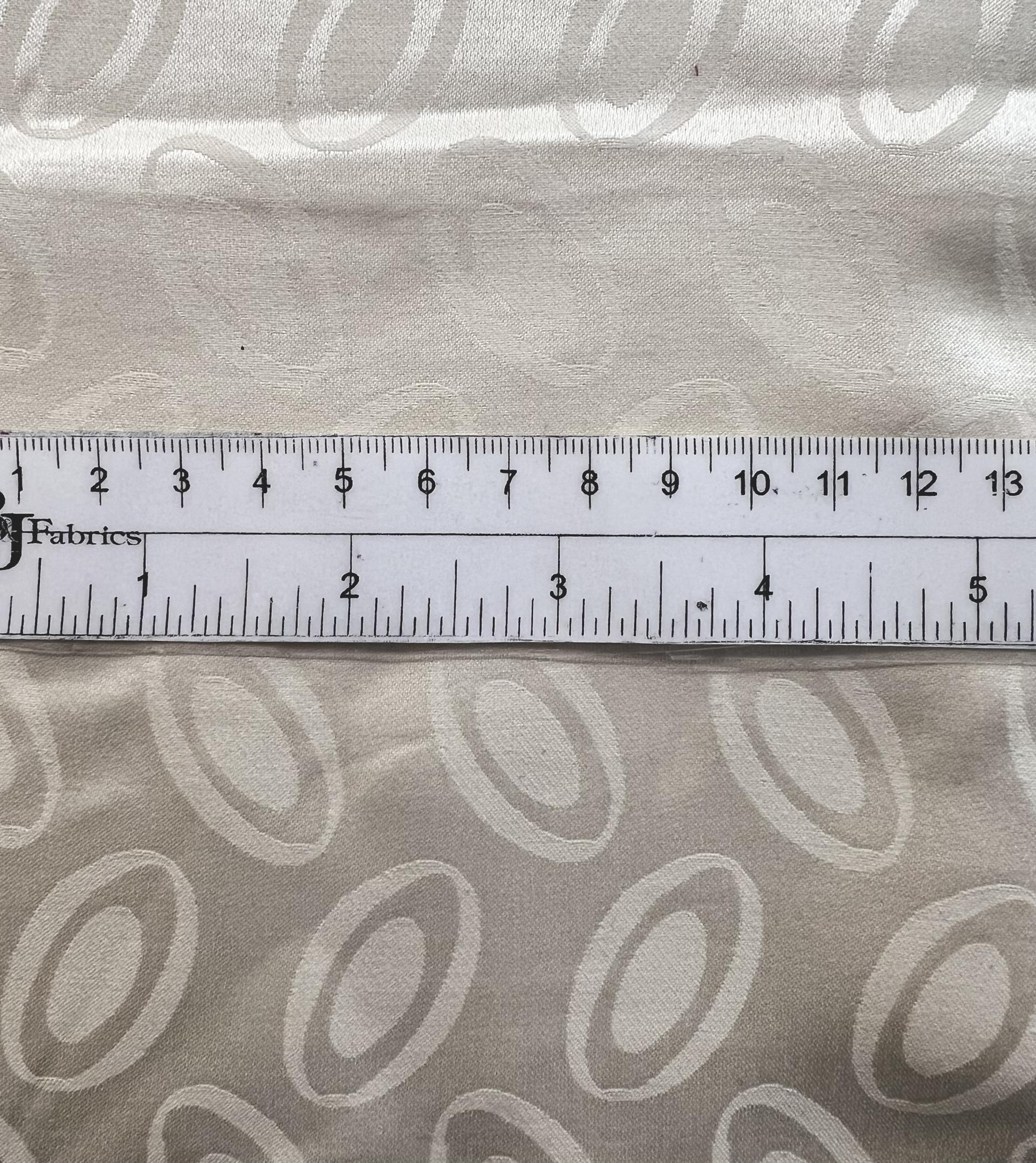 Made in Italy Pure Silk Floating Oval Jacquard in Ivory