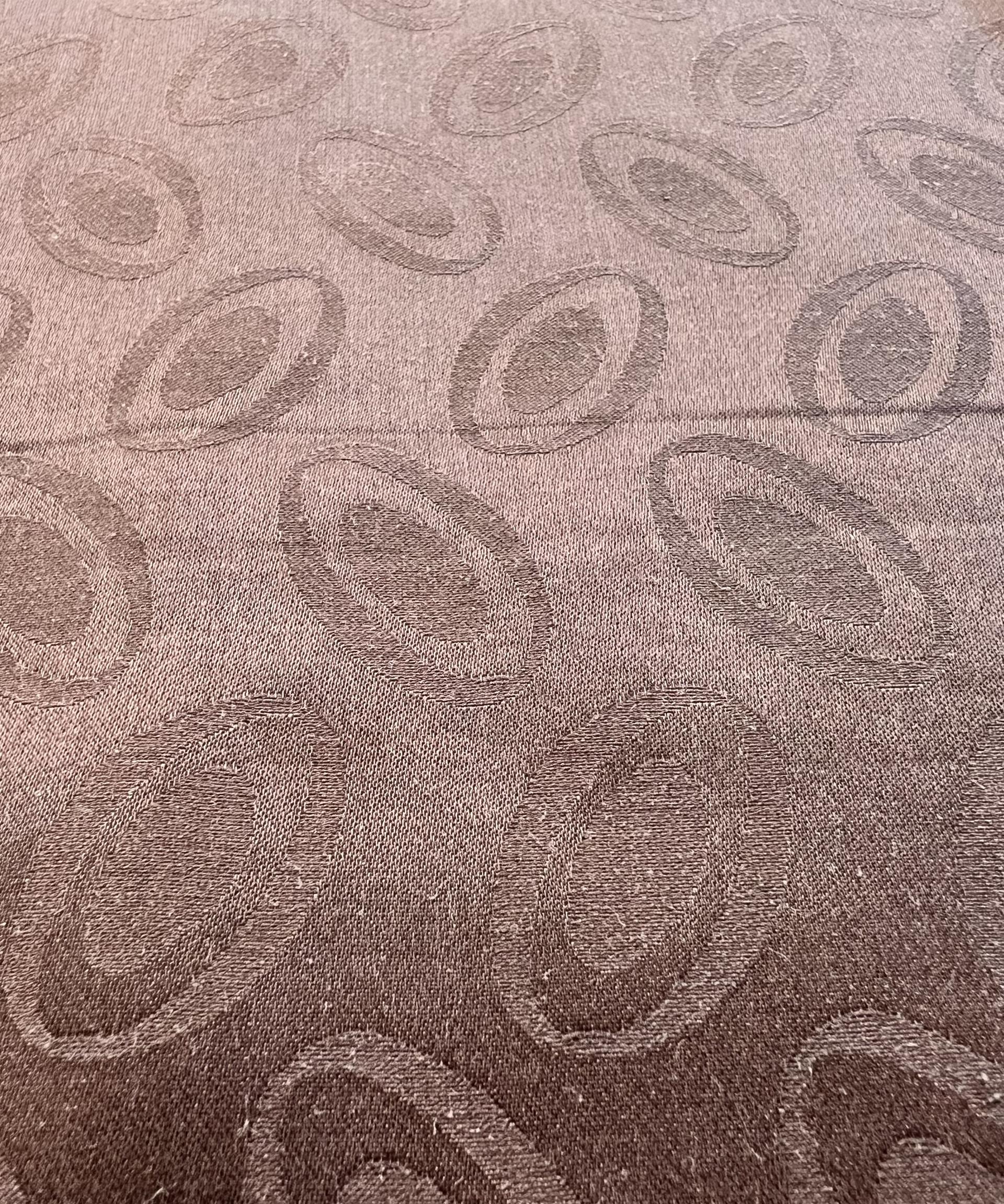 Made in Italy Pure Silk Floating Oval Jacquard in Brown