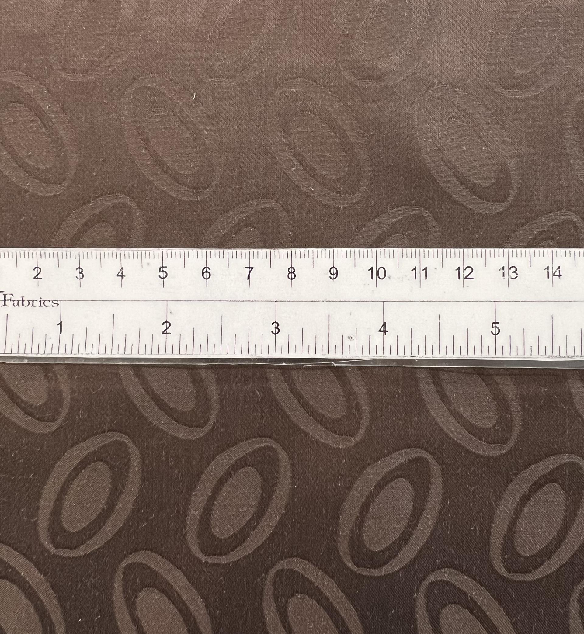 Made in Italy Pure Silk Floating Oval Jacquard in Brown