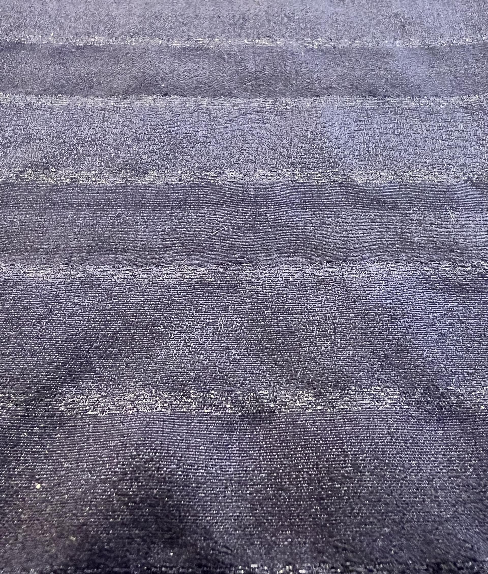 Made in Italy Silk/Metallic Jacquard Stripe in Navy