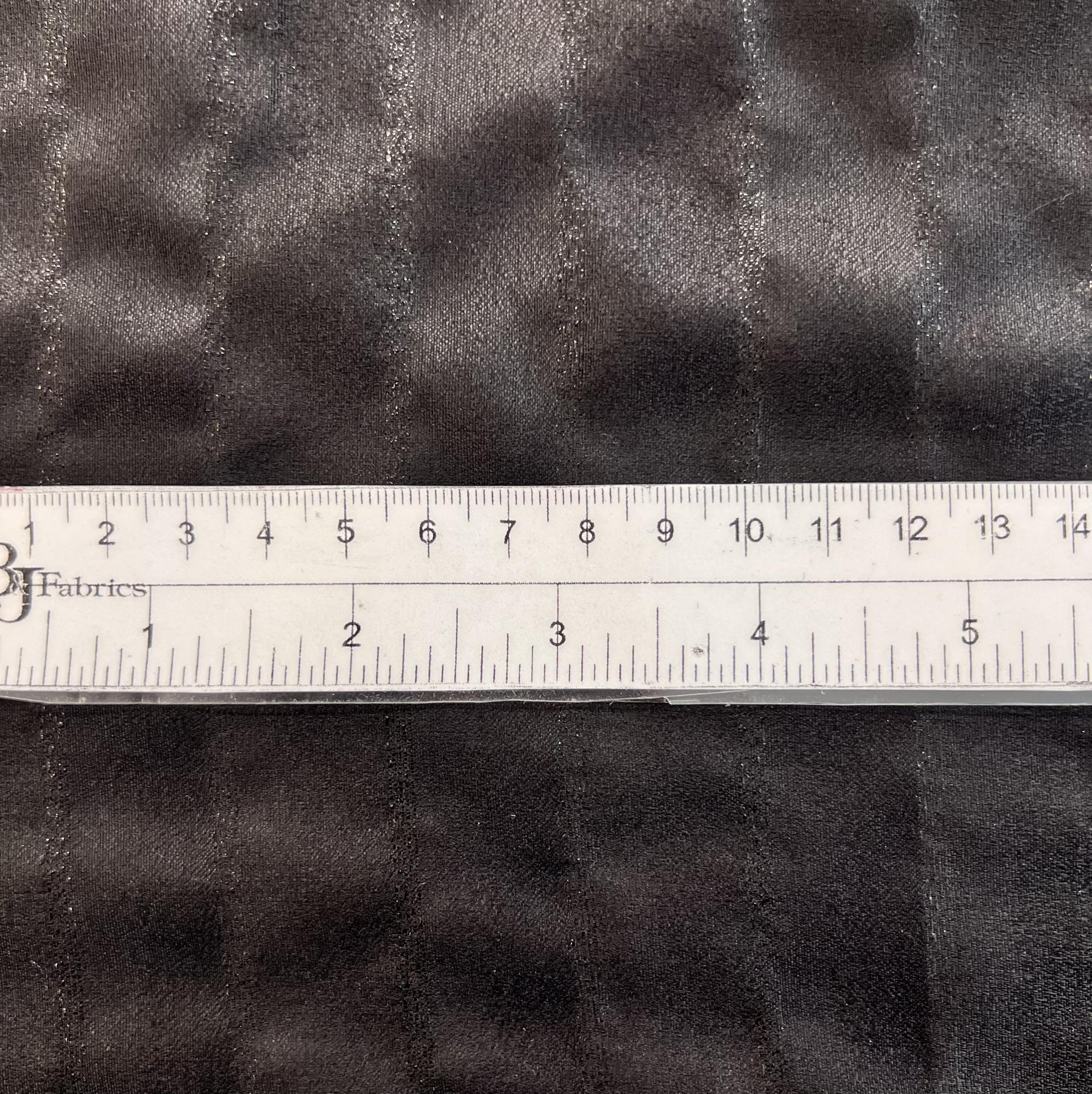 Made in Italy Silk/Metallic Jacquard Stripe in Black