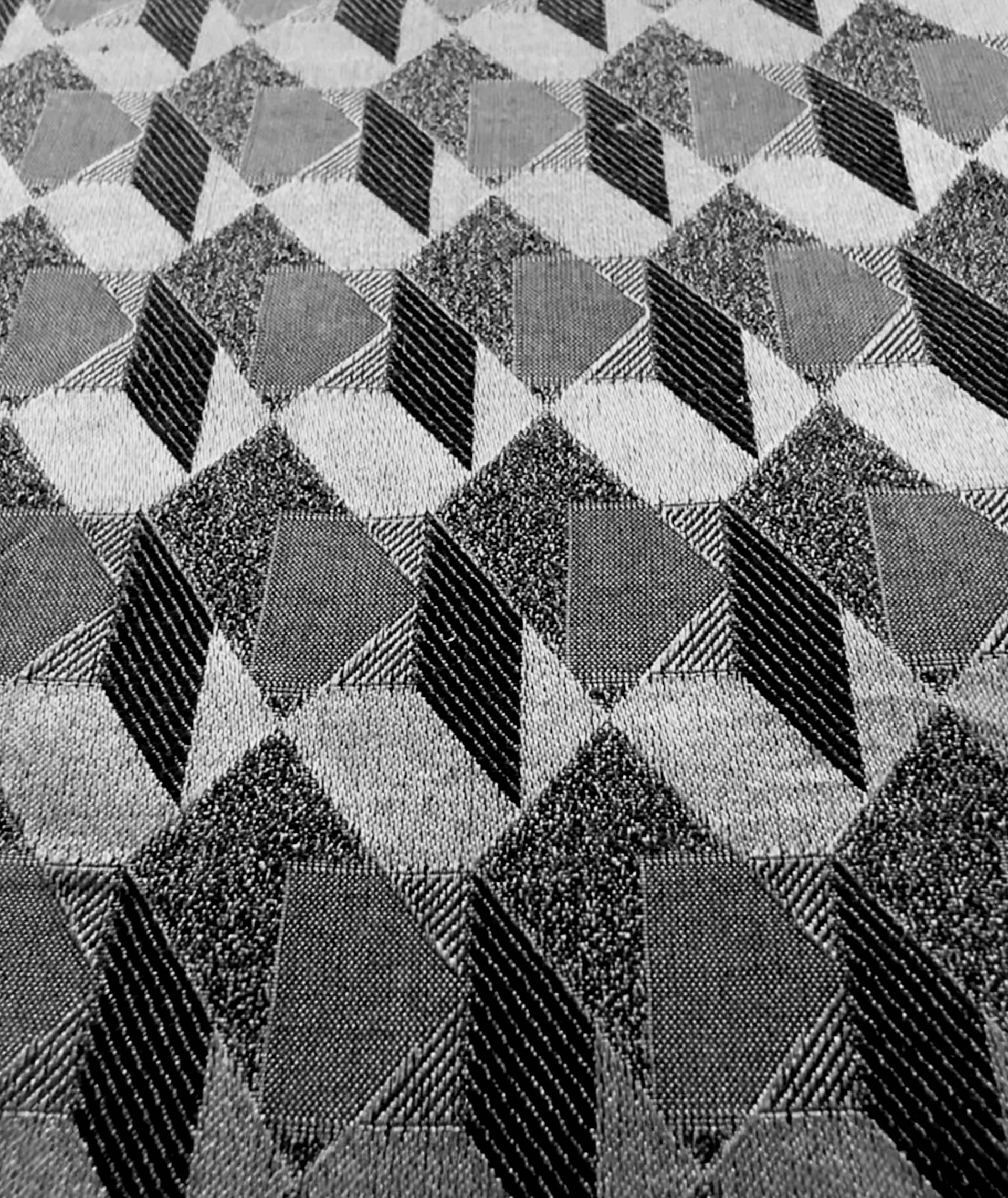 Made in Italy Pure Silk 3-D Box Jacquard in Black