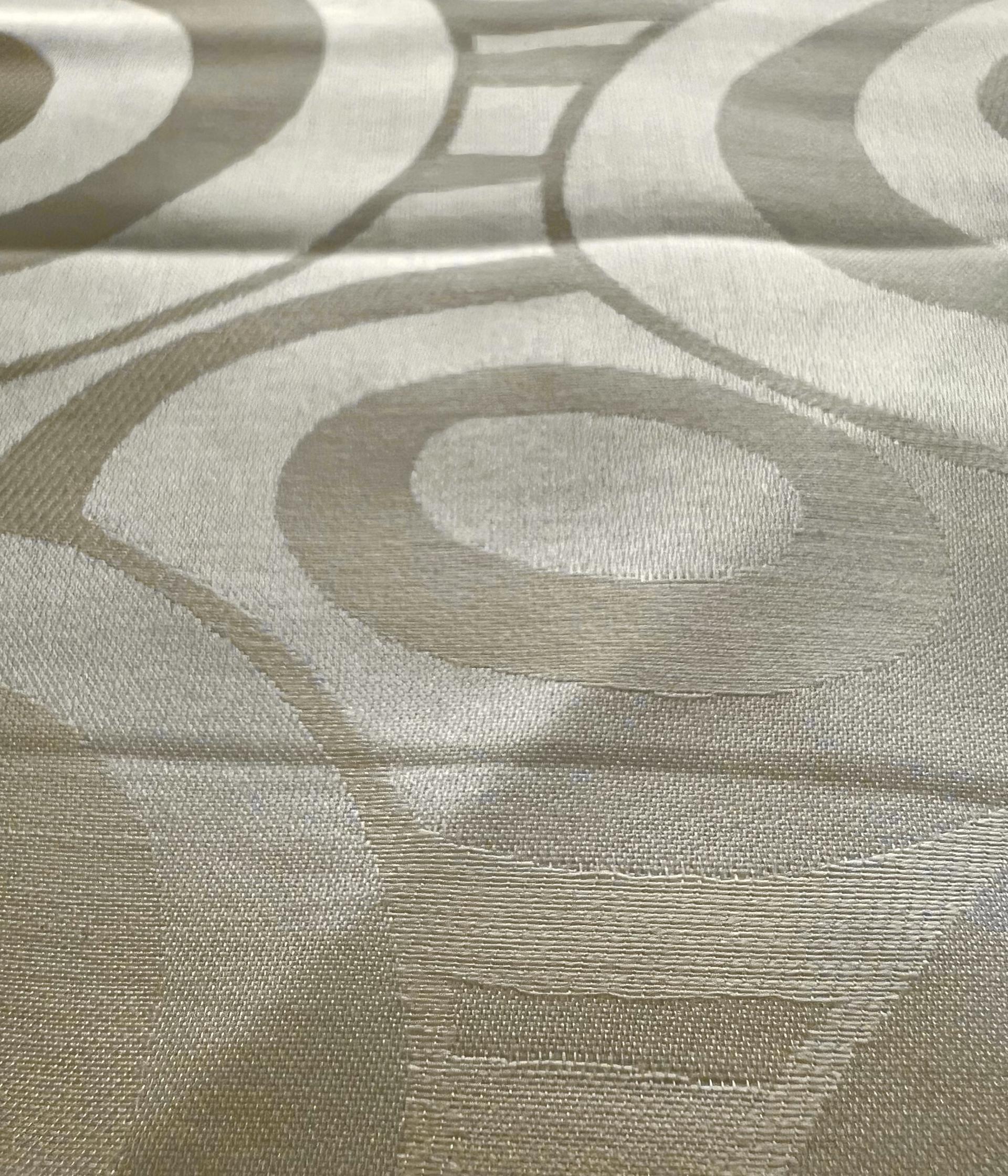 Made in Italy Pure Silk Mod Circle Jacquard in Ivory