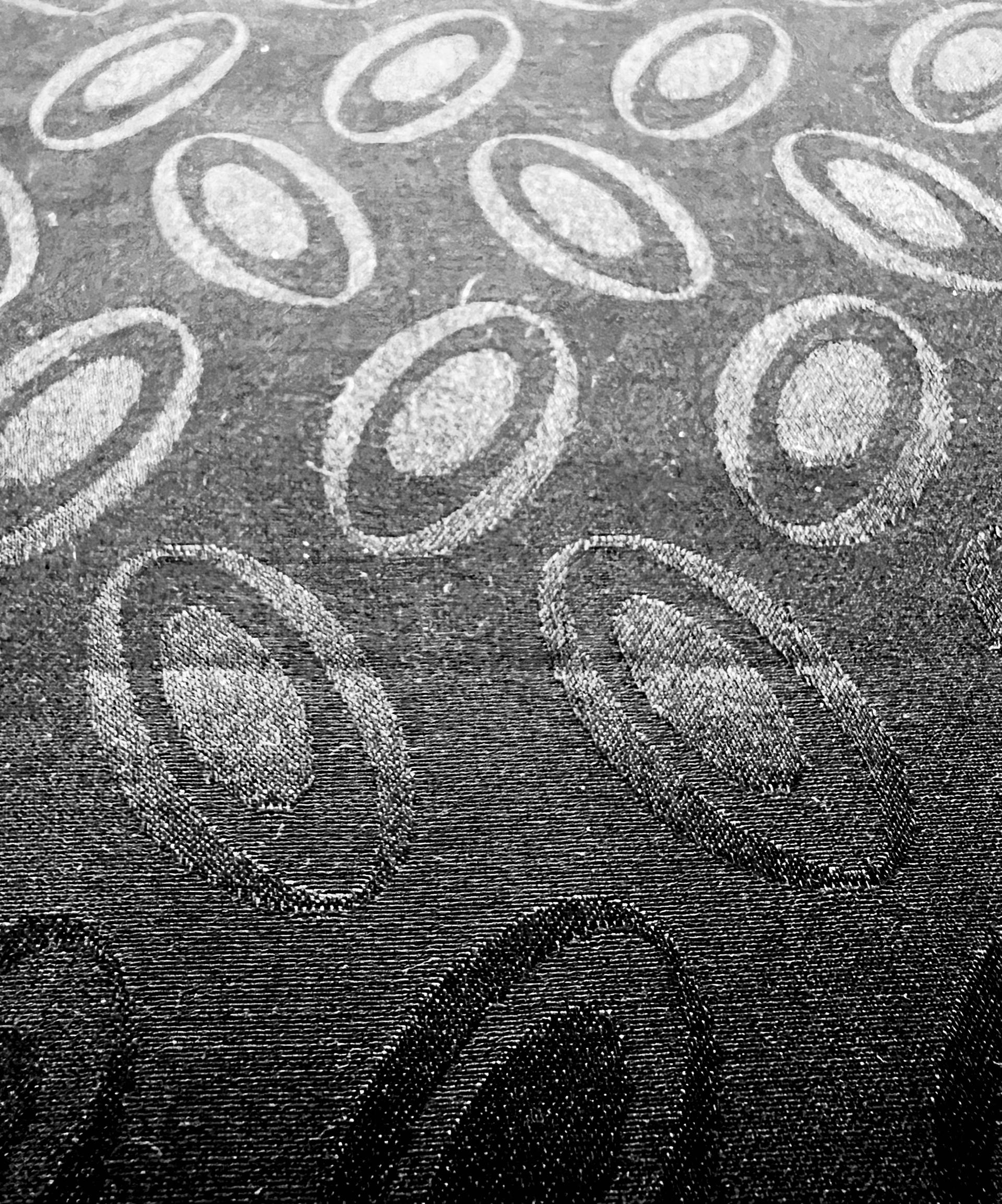 Made in Italy Pure Silk Floating Oval Jacquard in Black