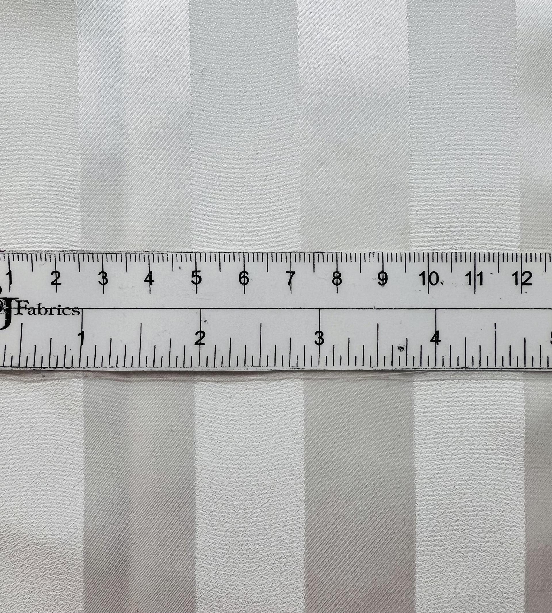 Made in Japan Triacetate/Polyester Crepe Satin Stripe Jacquard in White