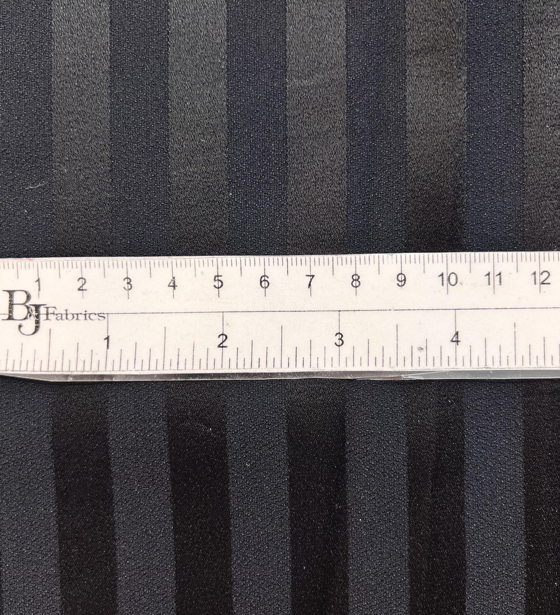 Made in Japan Triacetate/Viscose Crepe Satin Stripe Jacquard in Navy